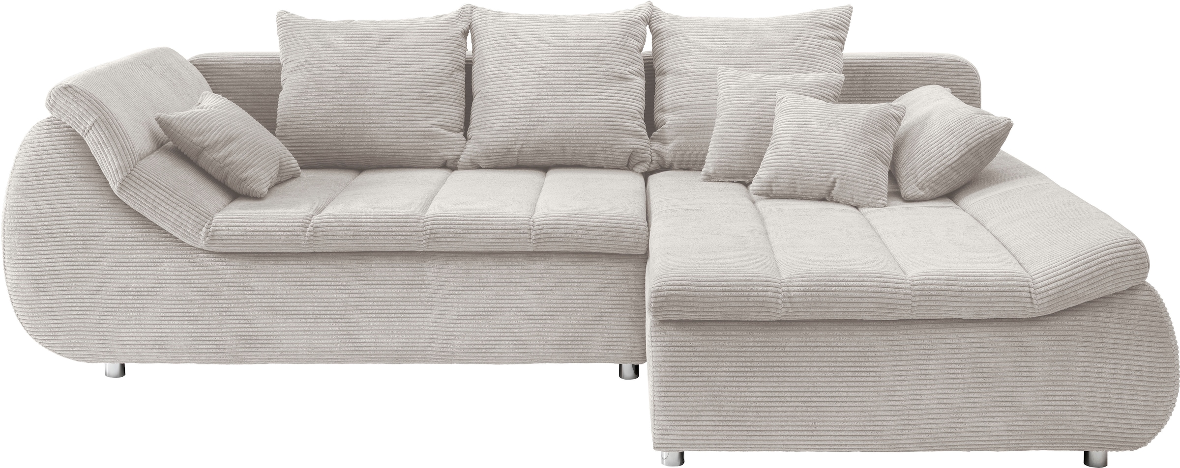 INOSIGN Ecksofa »Imola elegant und bequem, aktuelle Steppung im Sitz, L-Form«, wahlweise mit Bettfunktion