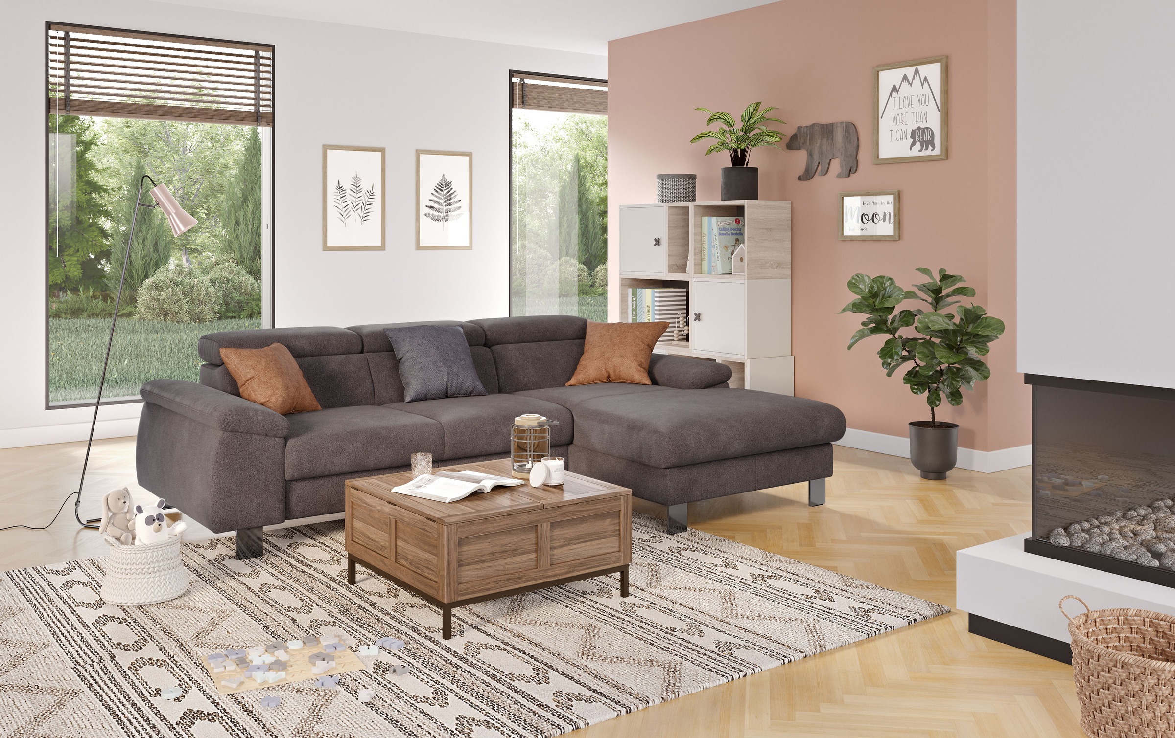 COTTA Ecksofa »Komaris L-Form, B: 244 cm« mit Kopfteilverstellung, optional günstig online kaufen