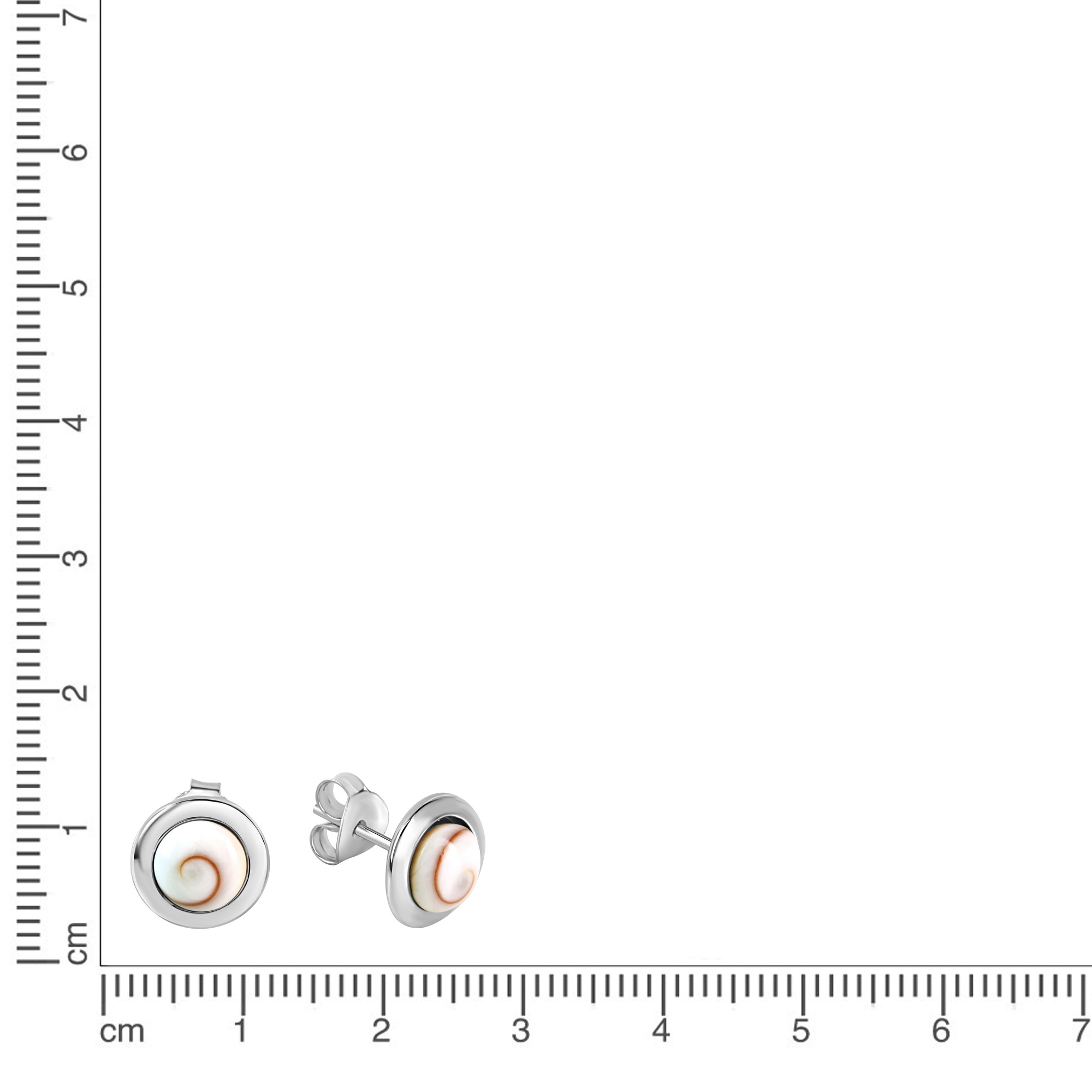 Zeeme Paar Ohrstecker »Silber 925 rhodiniert mit weißer Muschel«