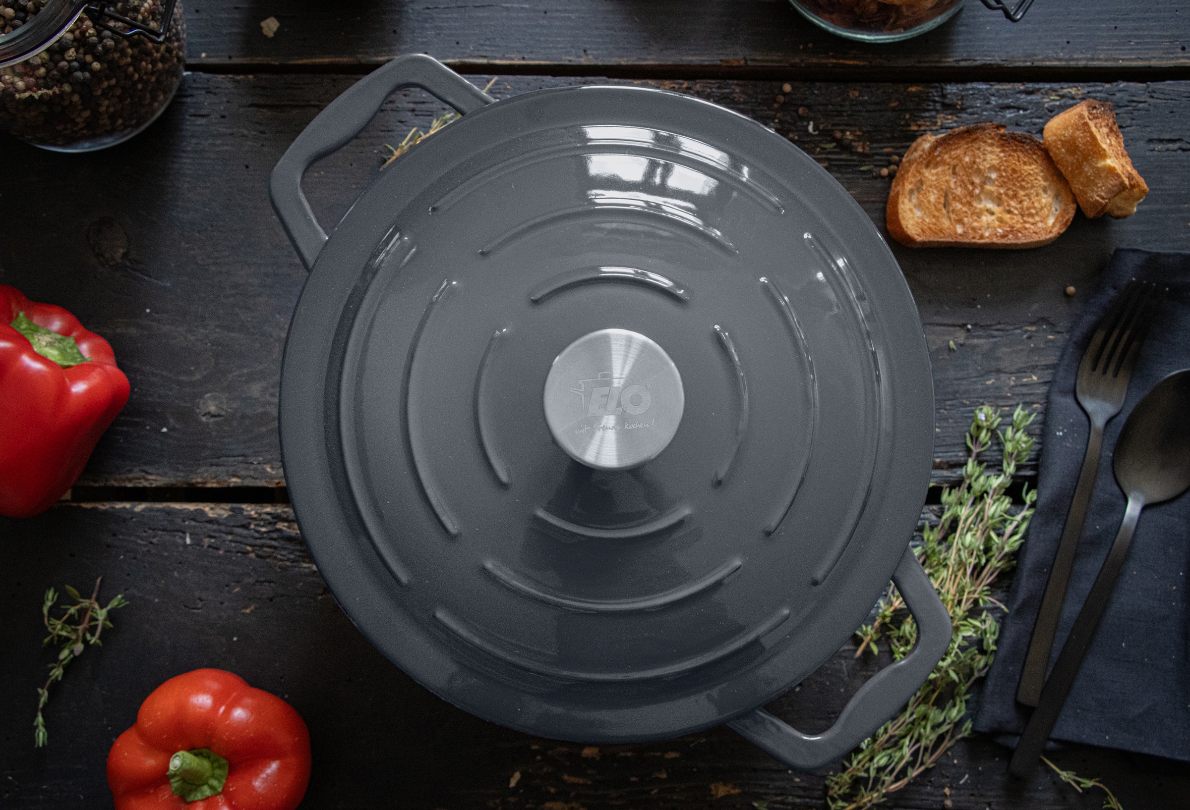 Elo Basic Kochtopf »Basaltgrau« 1 tlg. Gusseisen