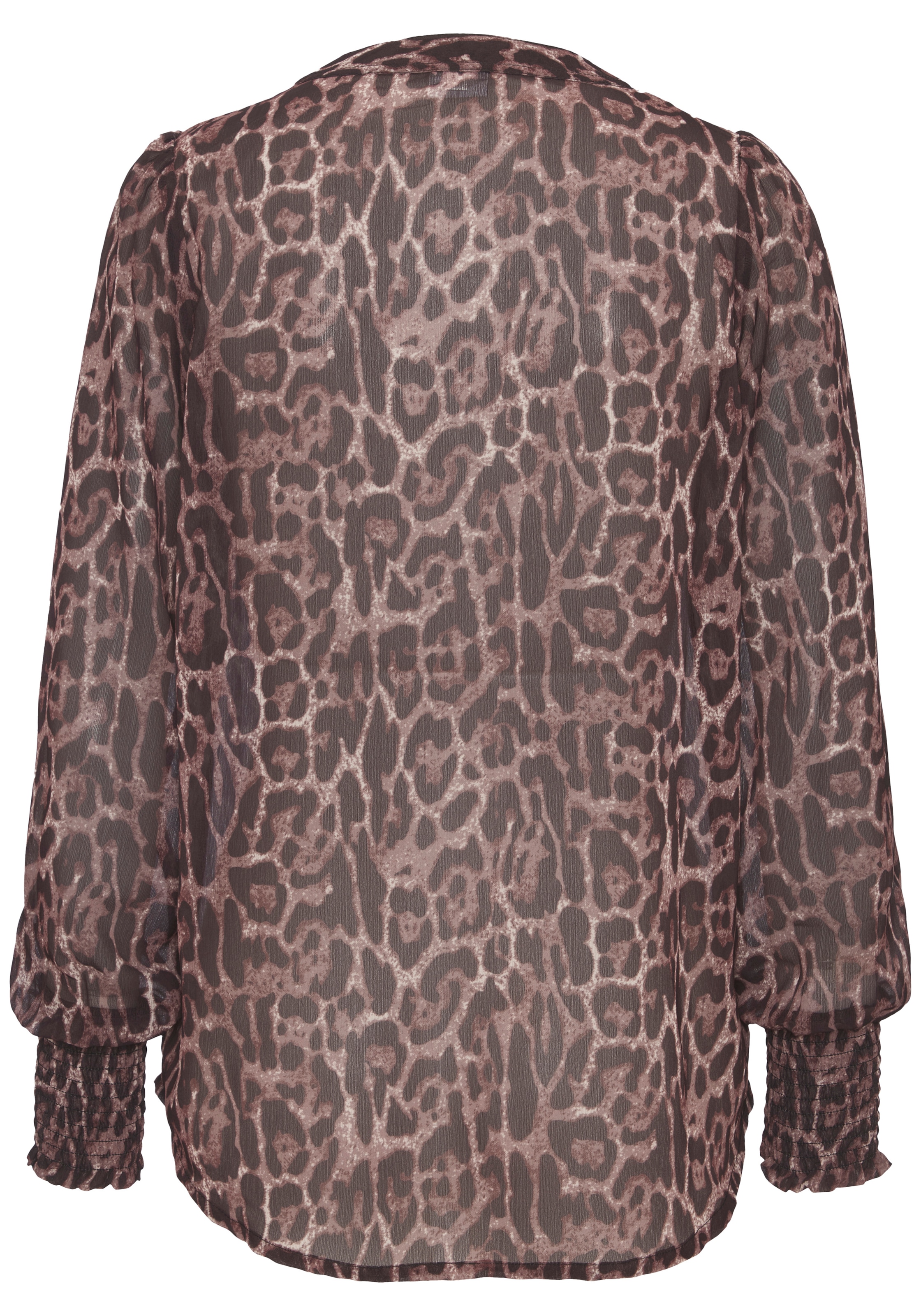 LASCANA Chiffonbluse mit Leodruck und V-Ausschnitt, Damenbluse, elegant-chic