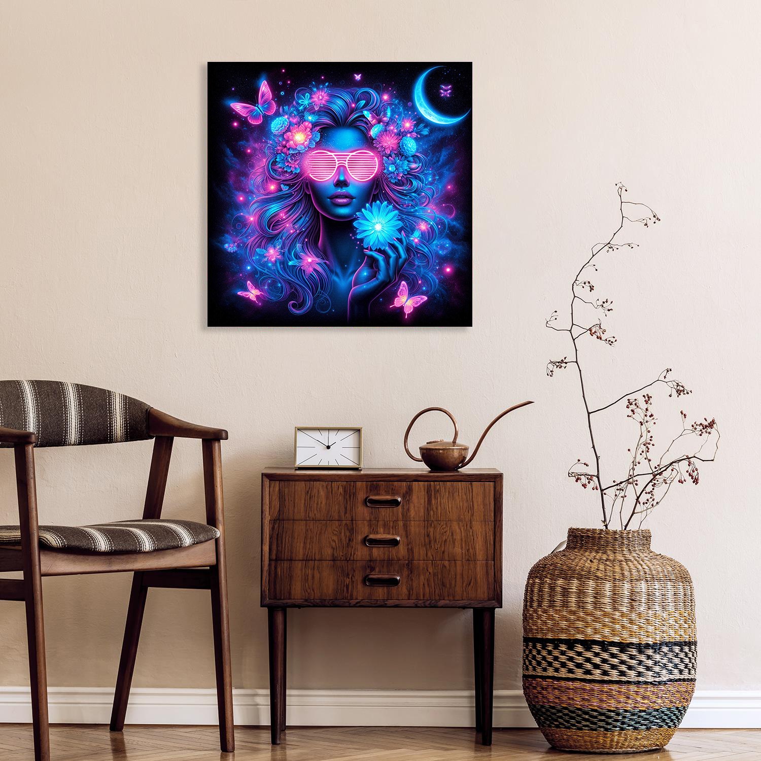 queence Acrylglasbild »kosmische Blüte II«, Bilder von Frauen-Fantasy-Frau- günstig online kaufen