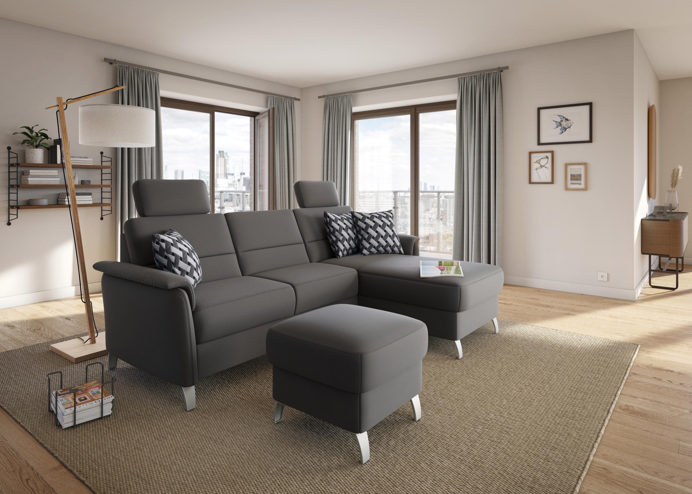 sit&more Ecksofa »Palmera L-Form«, Federkern, wahlweise mit Bettfunktion un günstig online kaufen