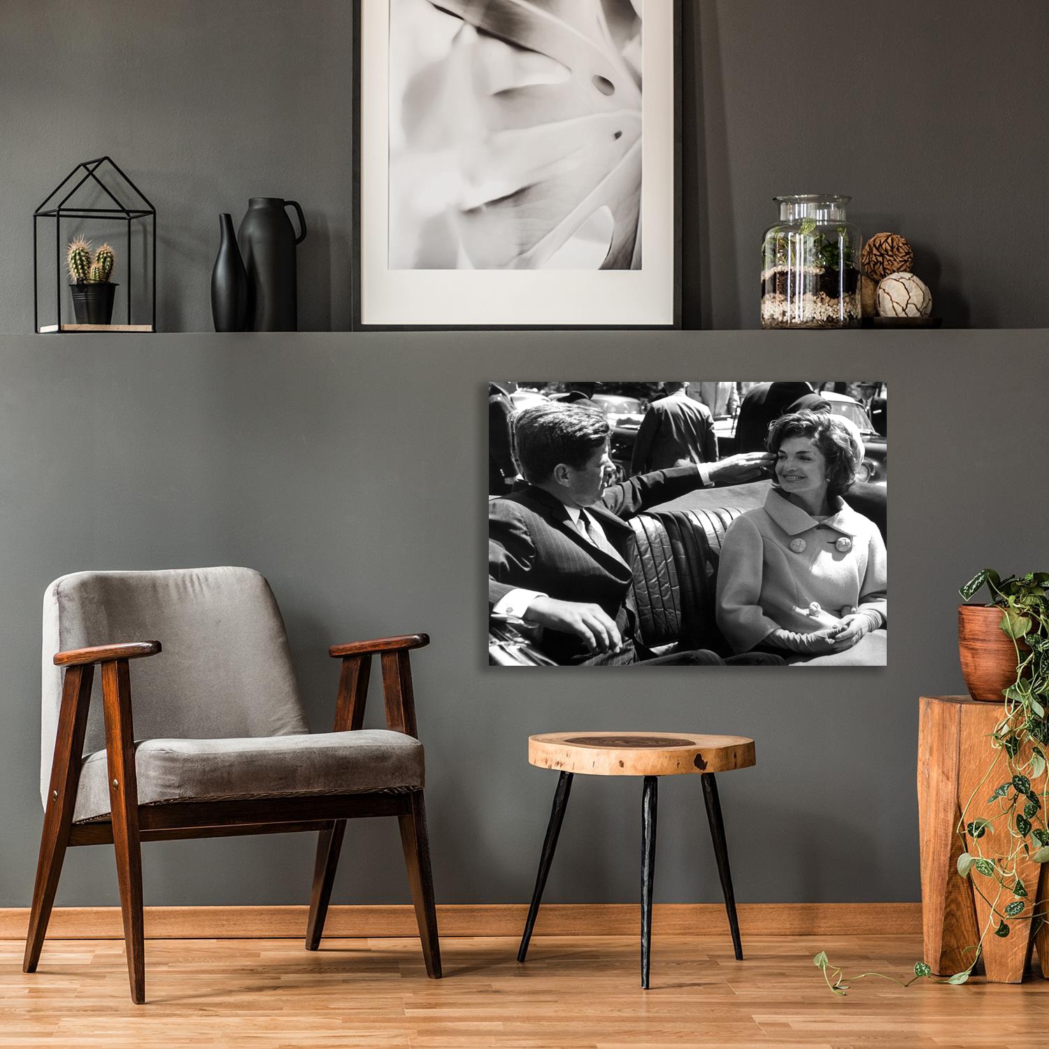 queence Acrylglasbild "John & Jackie", Schwarz-Weiß-Frau-Mann-Stars-Portrai günstig online kaufen