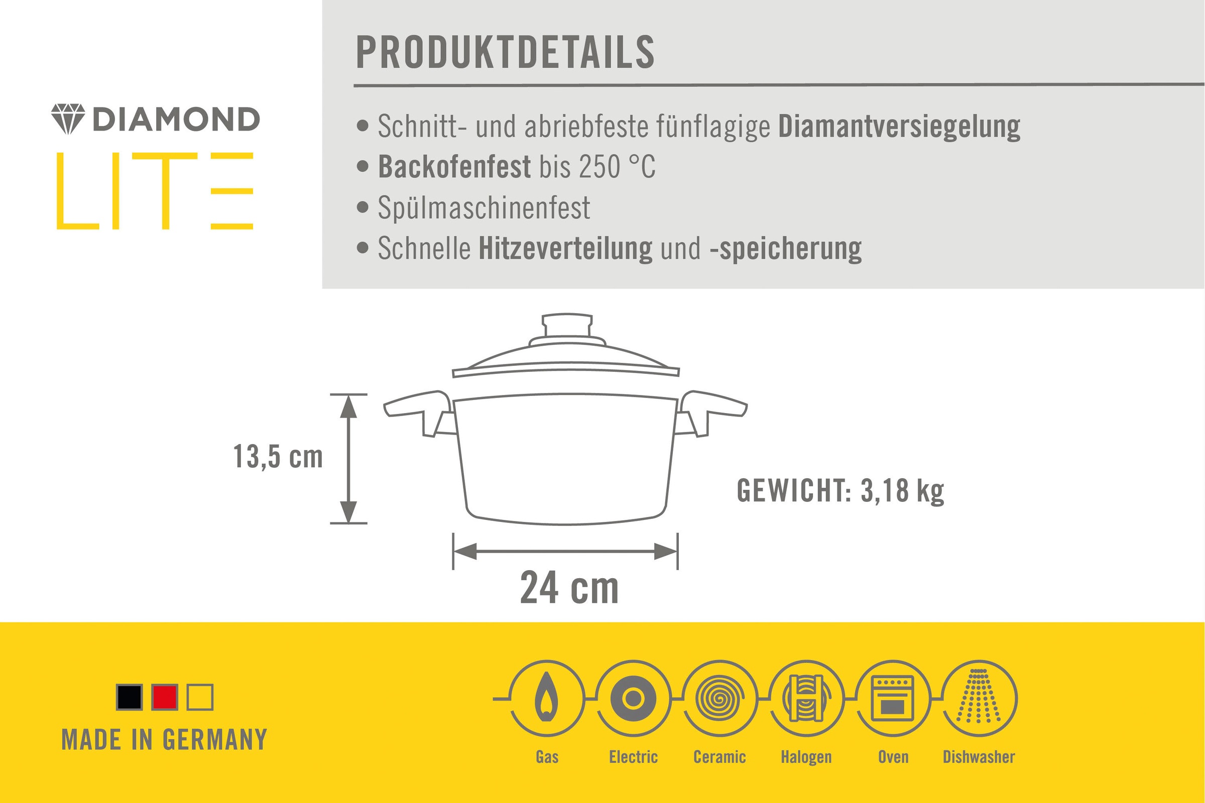 WOLL MADE IN GERMANY Kochtopf »DiamondLite« 1 Stk. tlg. Aluminiumguss
