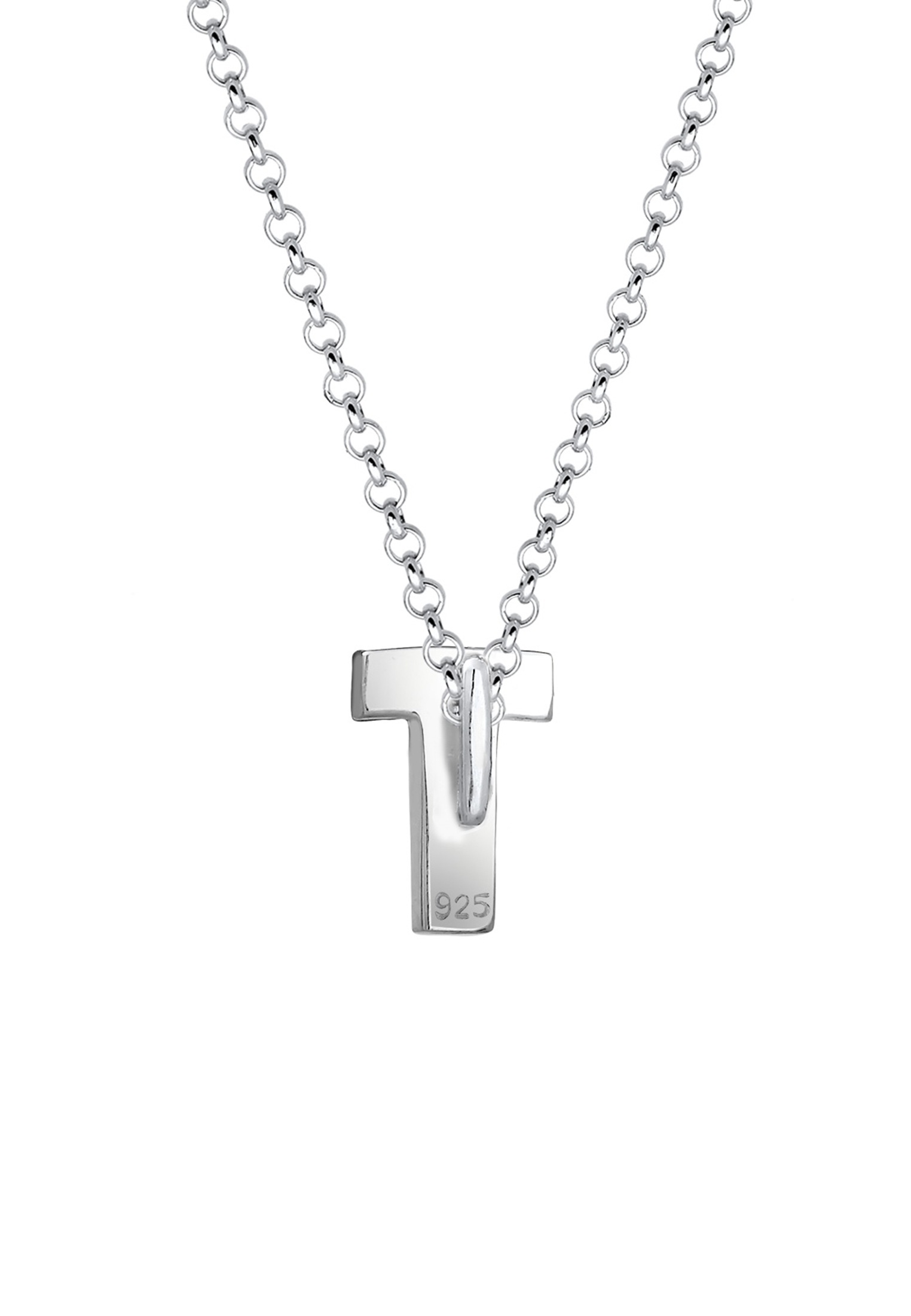 Elli Kette mit Anhänger »Buchstabe T Initialen Trend Minimal 925 Silber«