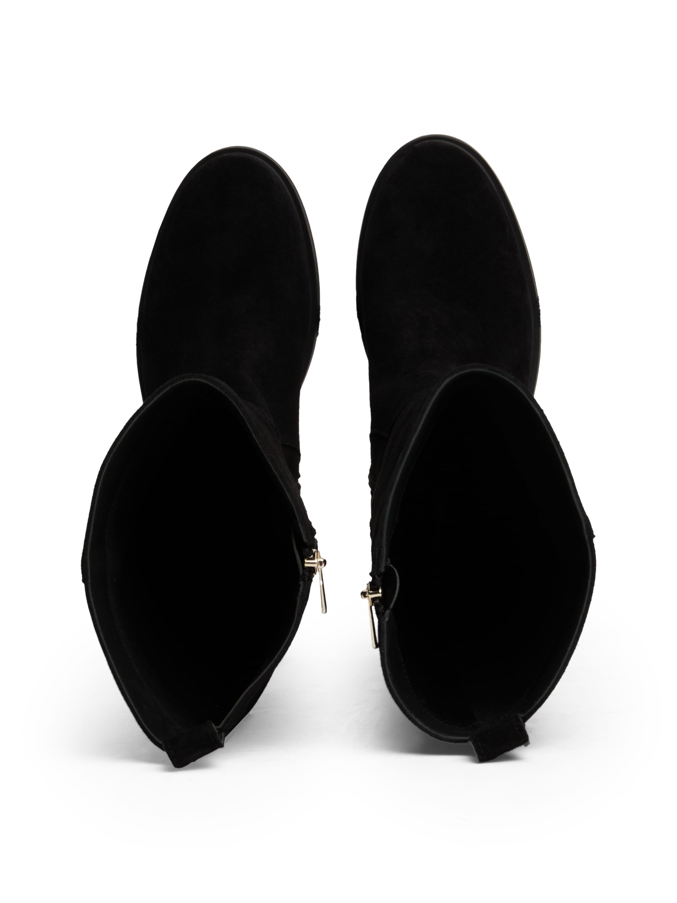 Tommy Hilfiger Stiefel »FLAG SUEDE LONG BOOT ZIP«, Blockabsatz, Langschaftstiefel, Businesstiefel mit kleinem Logo
