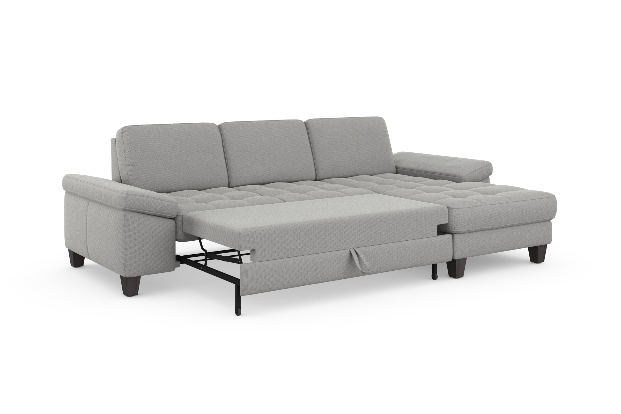 sit&more Ecksofa »Westham L-Form«, Recamiere, mit oder ohne Bettfunktion, Bettkasten, Füße wengefarben