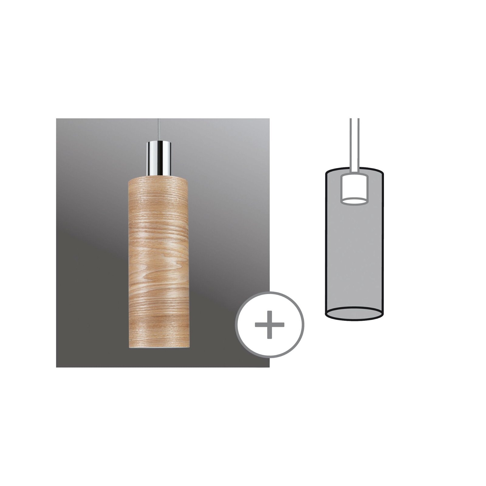 Paulmann Schienensystem-Sets »URail Schirm Vitus 2Easy 110mm Holz«