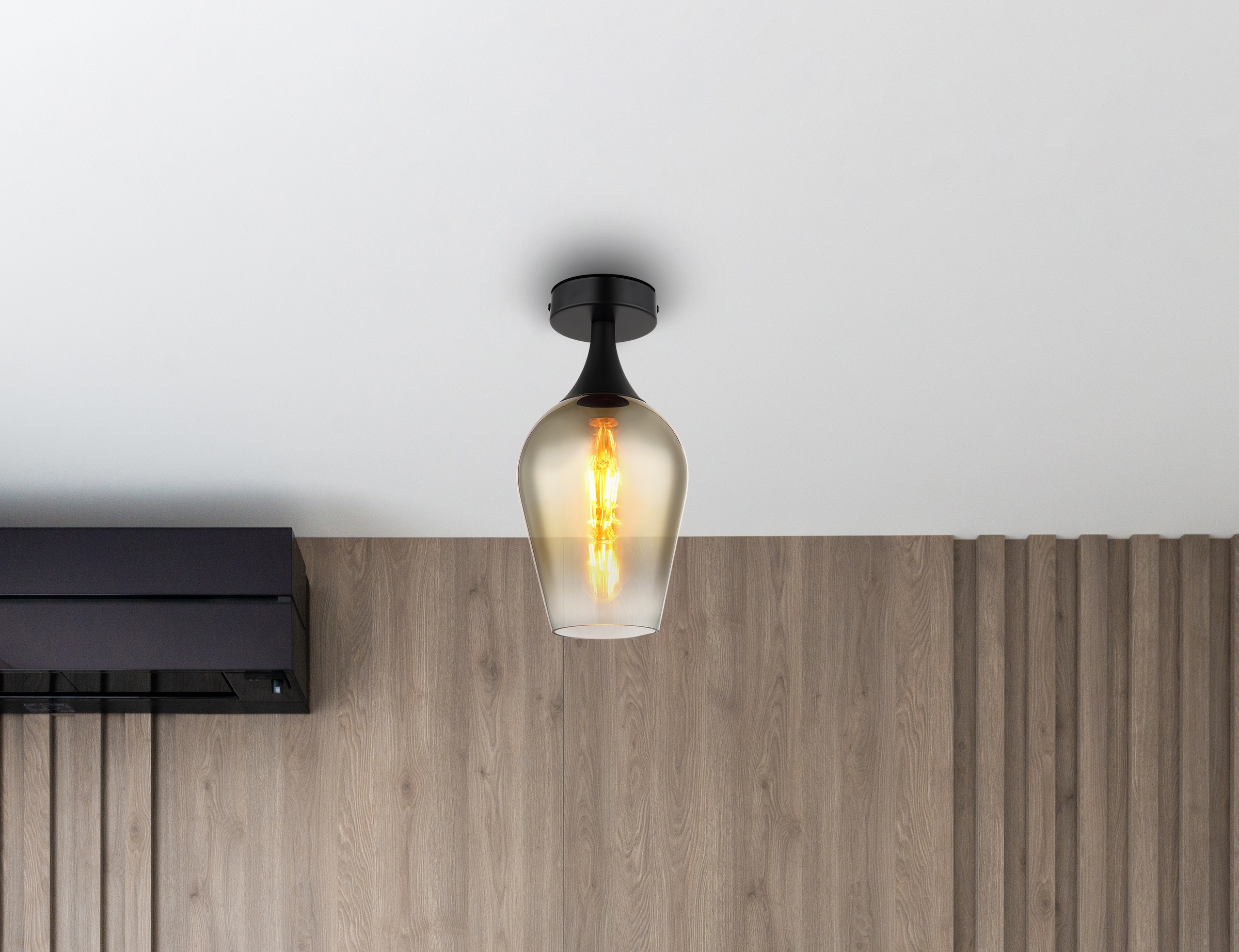 GLOBO LIGHTING Deckenleuchte »LAVUS«, Leuchtmittel E27 | ohne Leuchtmittel, Deckenlampe/Glas goldfarben/Wohnzimmer/Flur/modern