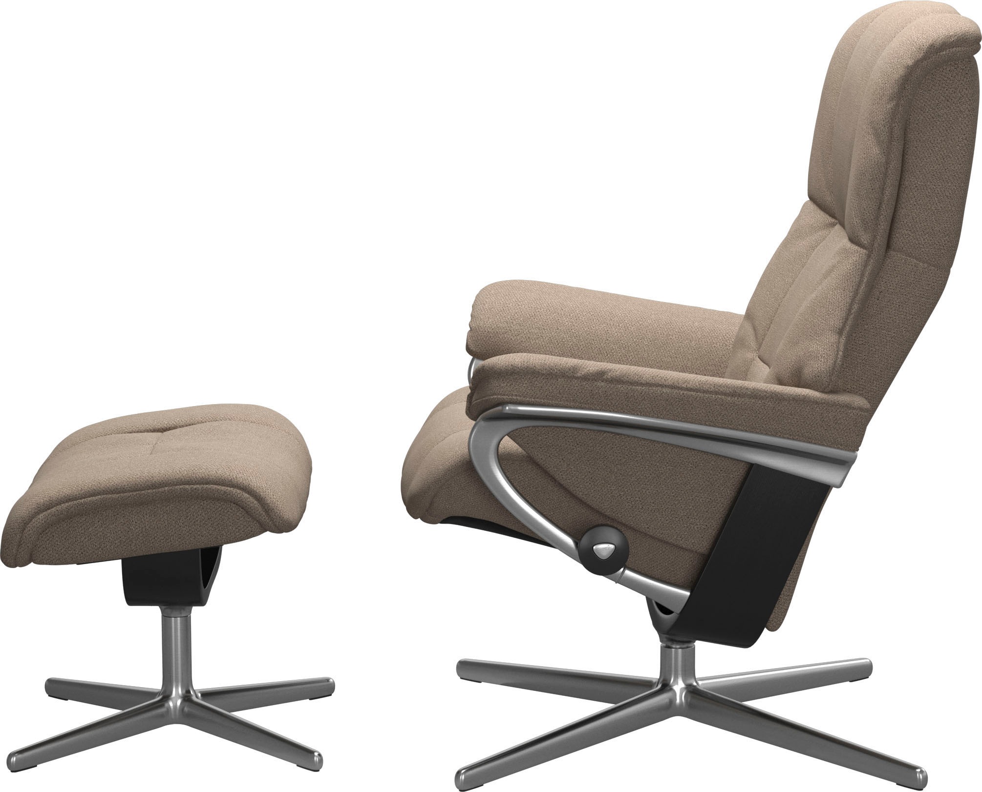 Stressless® Relaxsessel »Mayfair«, (Set, Relaxsessel mit Hocker), mit Hocker, mit Cross Base, Größe S, M & L, Holzakzent Schwarz