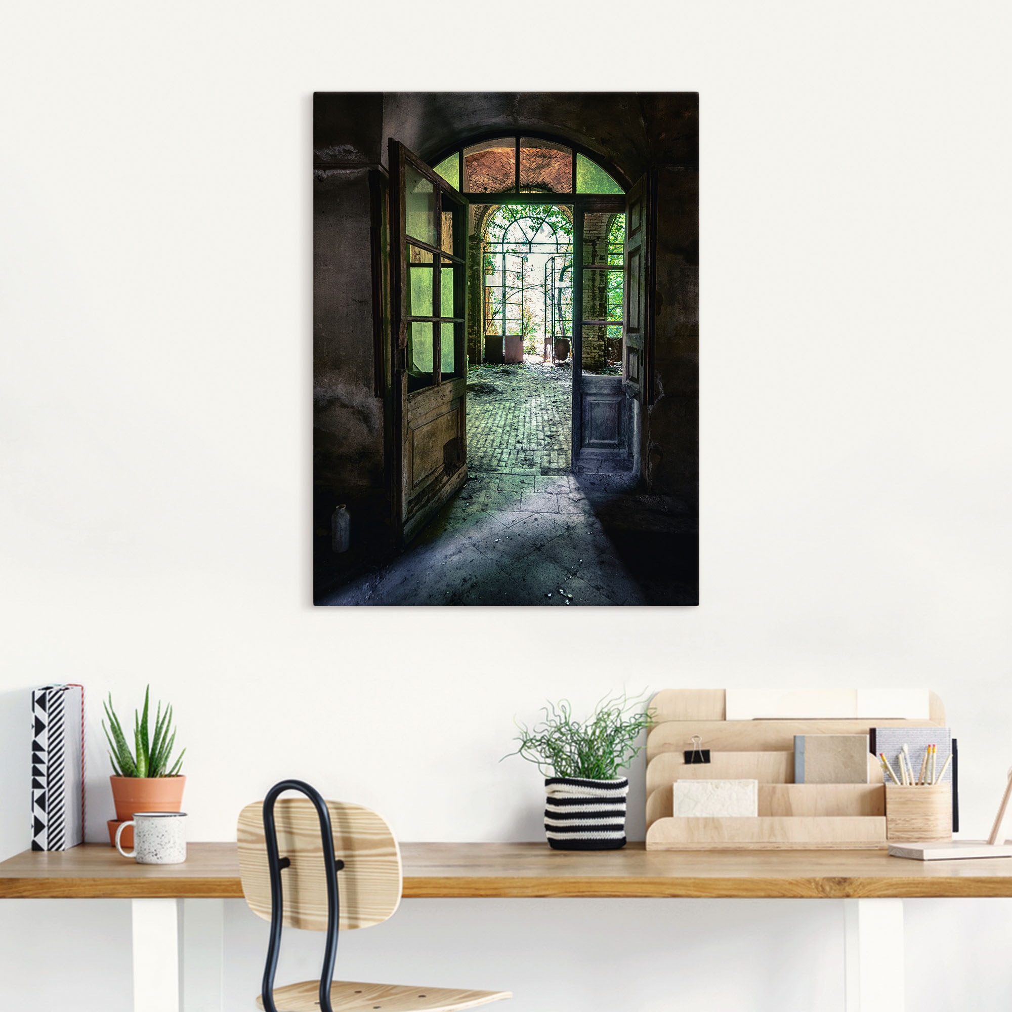 Artland Wandbild »Lost Place - alte Tür Fenster«, Fenster & Türen, (1 St.), als Alubild, Outdoorbild, Leinwandbild, Poster, Wandaufkleber