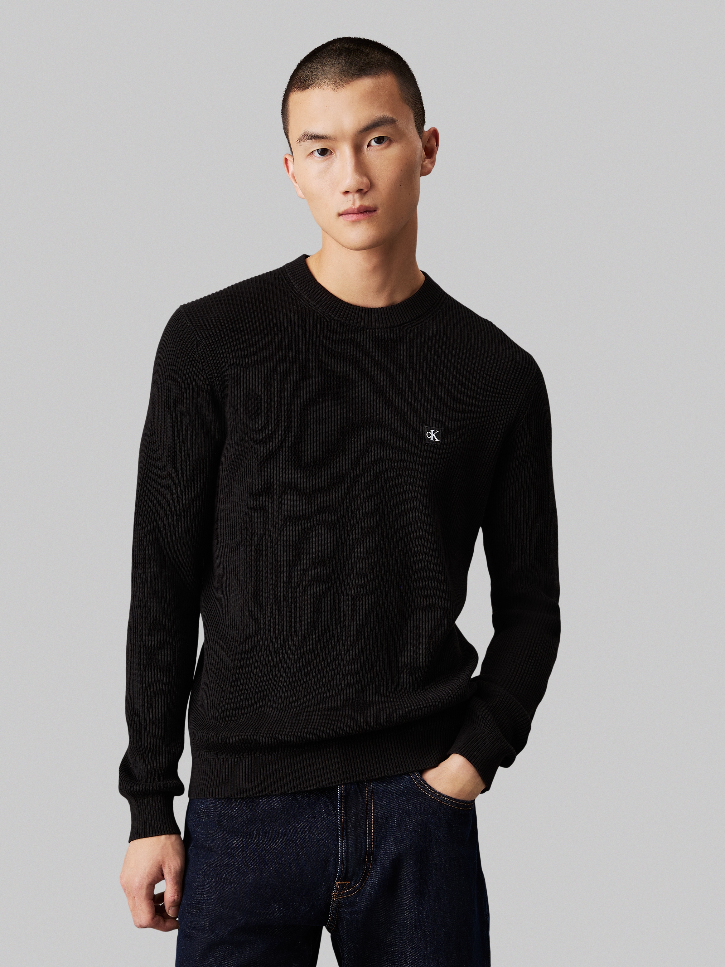 Calvin Klein Jeans Rundhalspullover »CK EMBRO BADGE SWEATER«