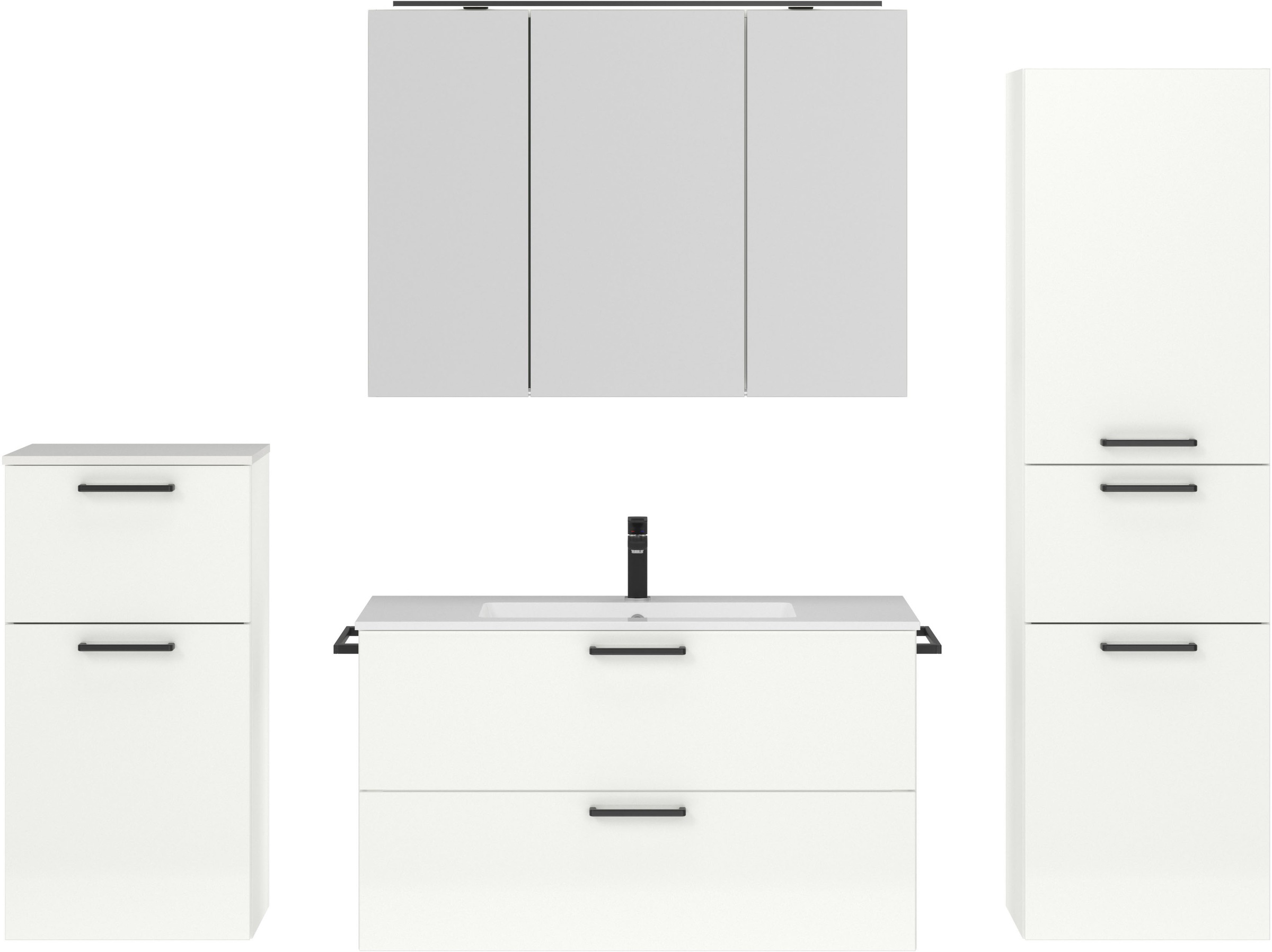 nobilia® Badmöbel-Set »Tolvina«, (4 St., vormontiert, mit Soft-Close), inkl günstig online kaufen