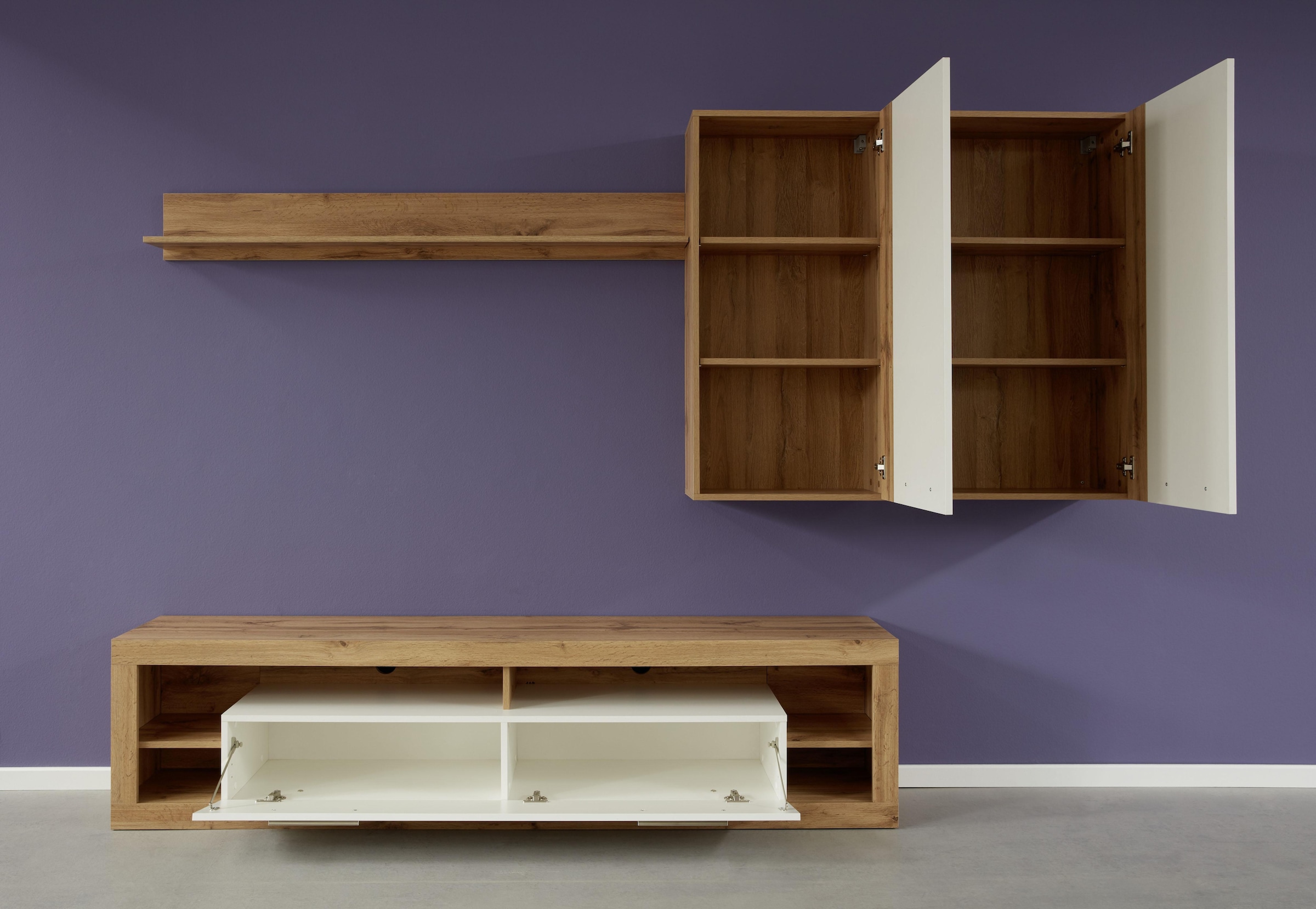 INOSIGN Hängevitrine »Gwendolyn«, Hängeschrank fürs Wohnzimmer mit 3 Fächern - (B/T/H) 52/31/103 cm