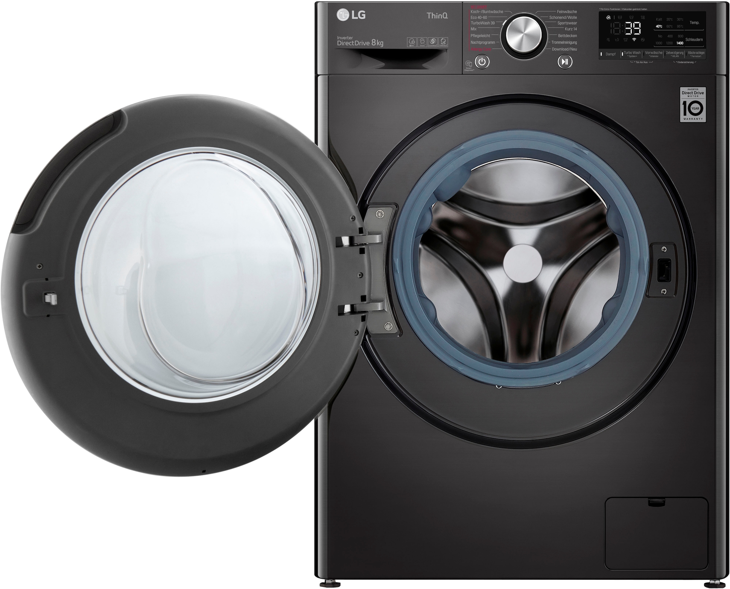 LG in 8 TurboWash® U/min, bestellen - Minuten Waschen Waschmaschine kg, »F4WV708P2BA«, 1400 F4WV708P2BA, nur 39