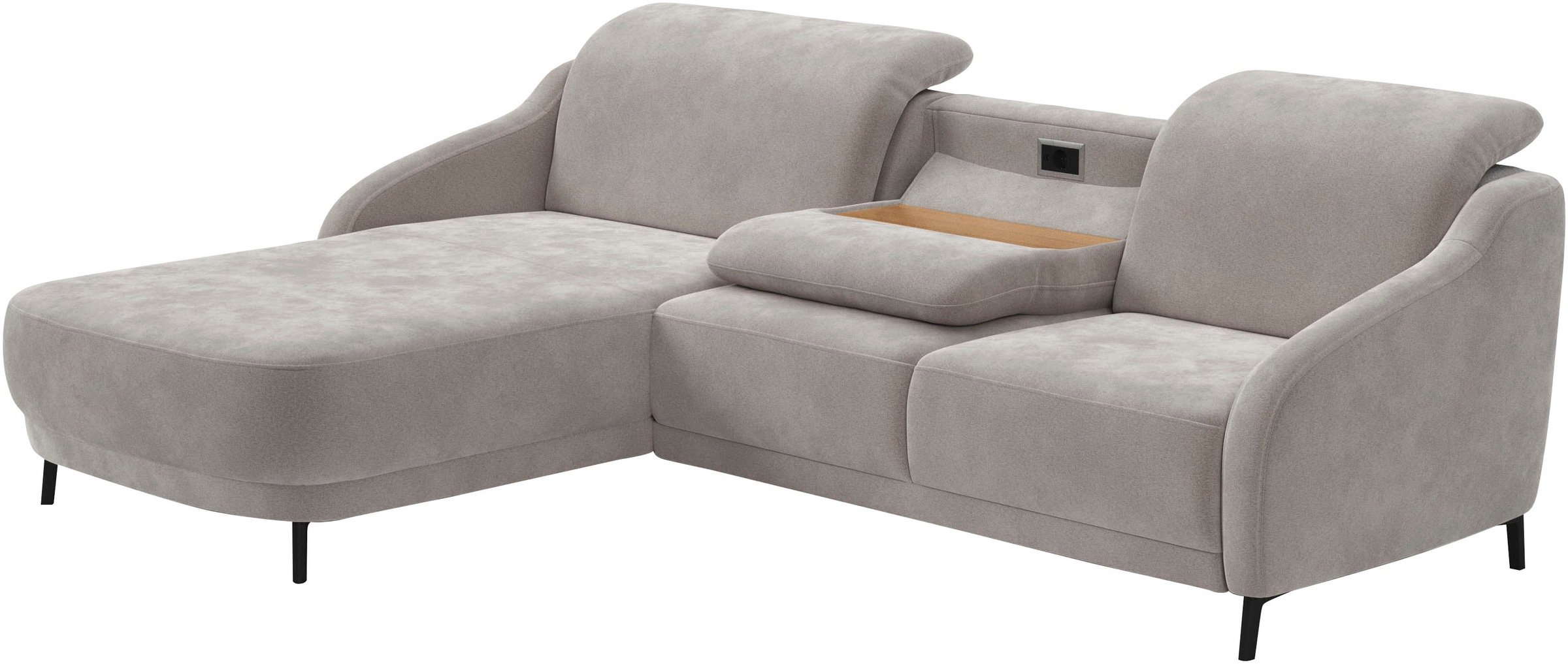 sit&more Ecksofa »Blues L-Form«, wahlweise mit Klapptisch und USB