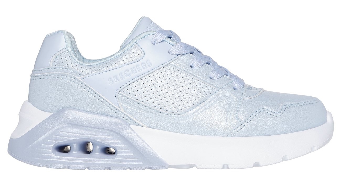 Skechers Sneaker »UNO LITE 2.0«, Schnürschuh mit farbl. Keilsohle, Größenschablone zum Download
