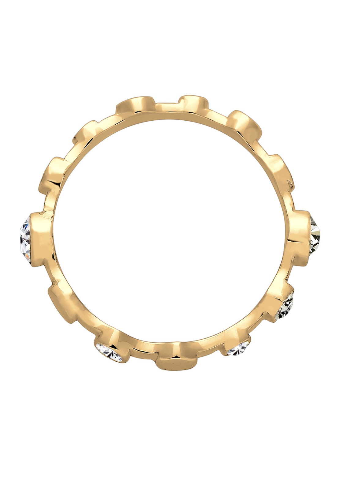 Elli Fingerring »Geo Color Kristalle 925 Silber Grigio«