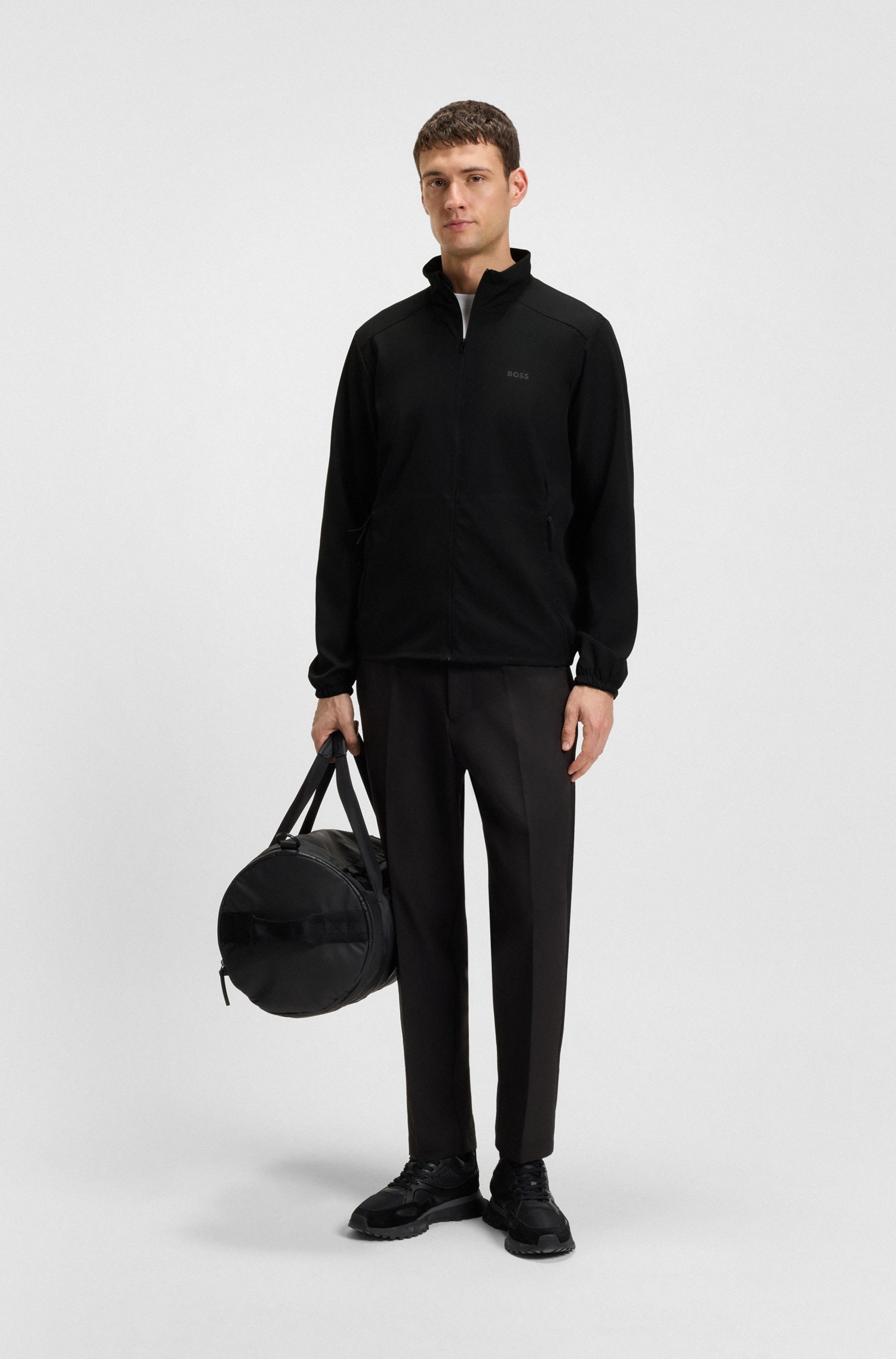 BOSS Sweatjacke »Mix&Match Jacket Z«, mit Kontrastnaht am Ärmel