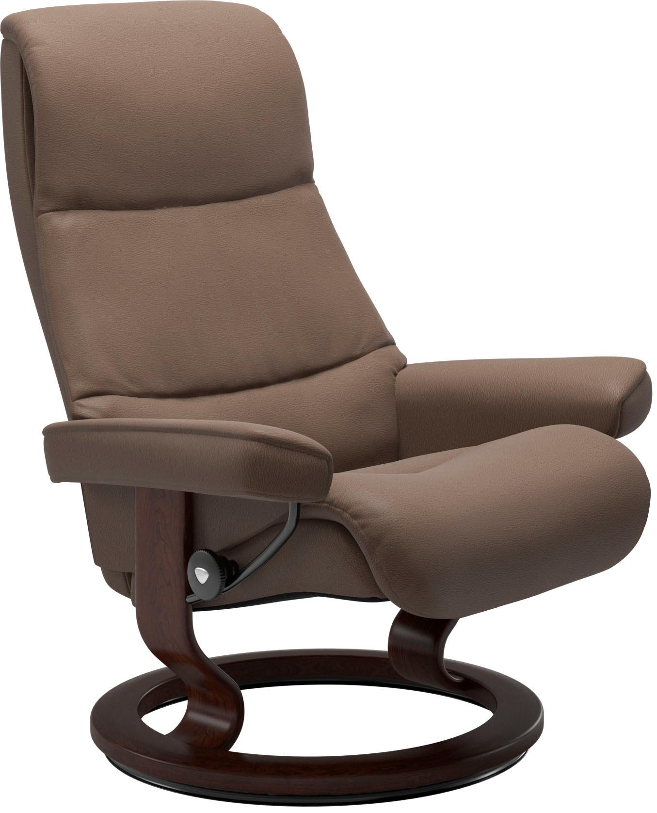 Stressless® Relaxsessel »View«, (Set, Relaxsessel mit Hocker), mit Classic Base, Größe M,Gestell Braun