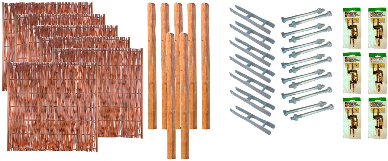 Tetzner & Jentzsch Weidenzaun »Fontana 4« 6 Elemente, LxH: 1143x180 cm günstig online kaufen