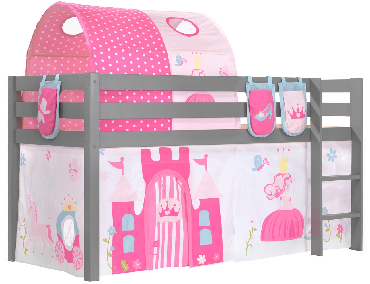Vipack Hochbett "Pino, Spielbett massiv Kiefer, stabil gebaut, 3 Korpusfarb günstig online kaufen