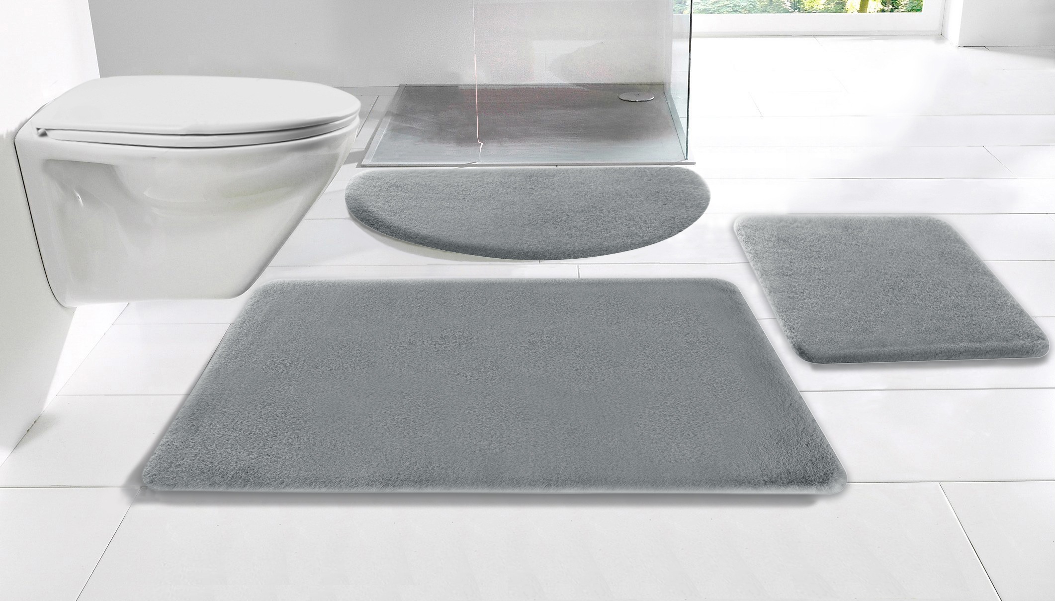 my home Badematte »Valeria, Kaninchenfell-Haptik«, rutschhemmend beschichte günstig online kaufen