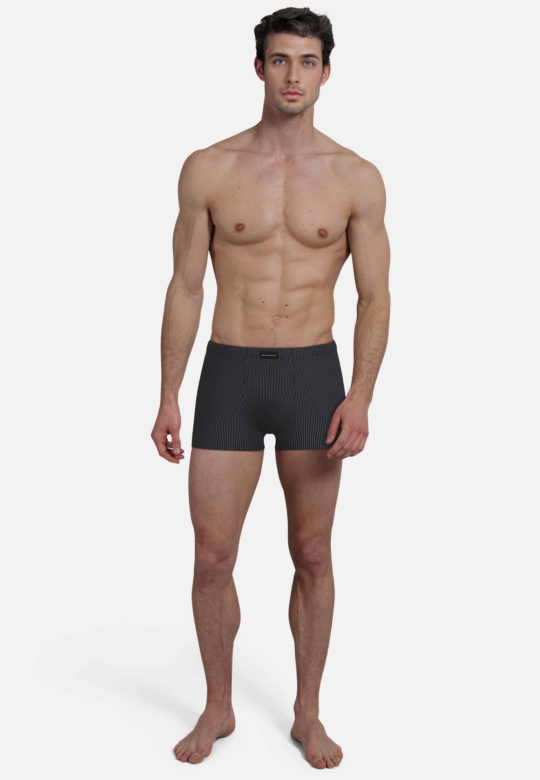 TOM TAILOR Boxershorts »Alaska« Packung, 2er Pack, 2 bequem, weich, eng, Streifendesign, Logo, breiter Bund