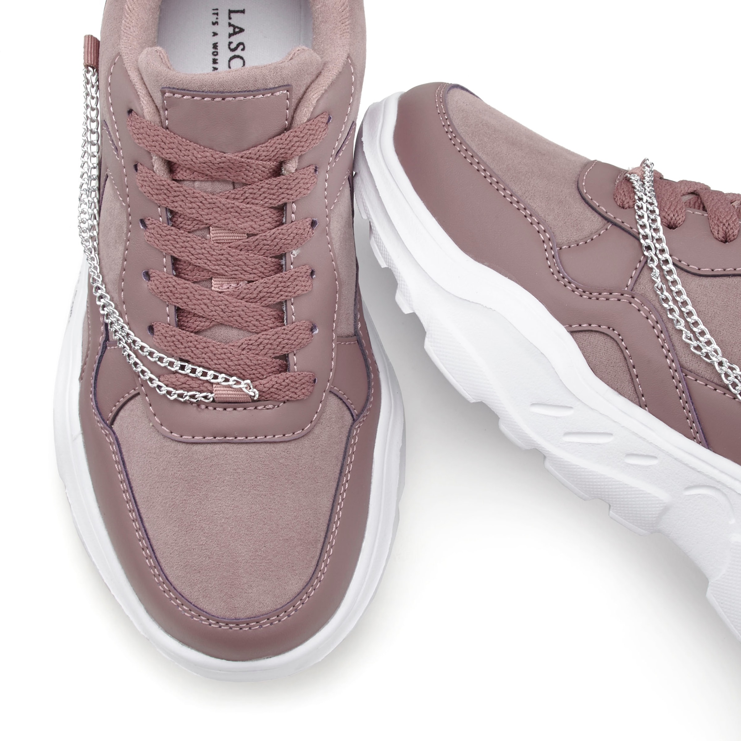LASCANA Sneaker  mit Chunky-Sohle & Ketten, Schnürhalbschuhe, Freizeitschuhe VEGAN