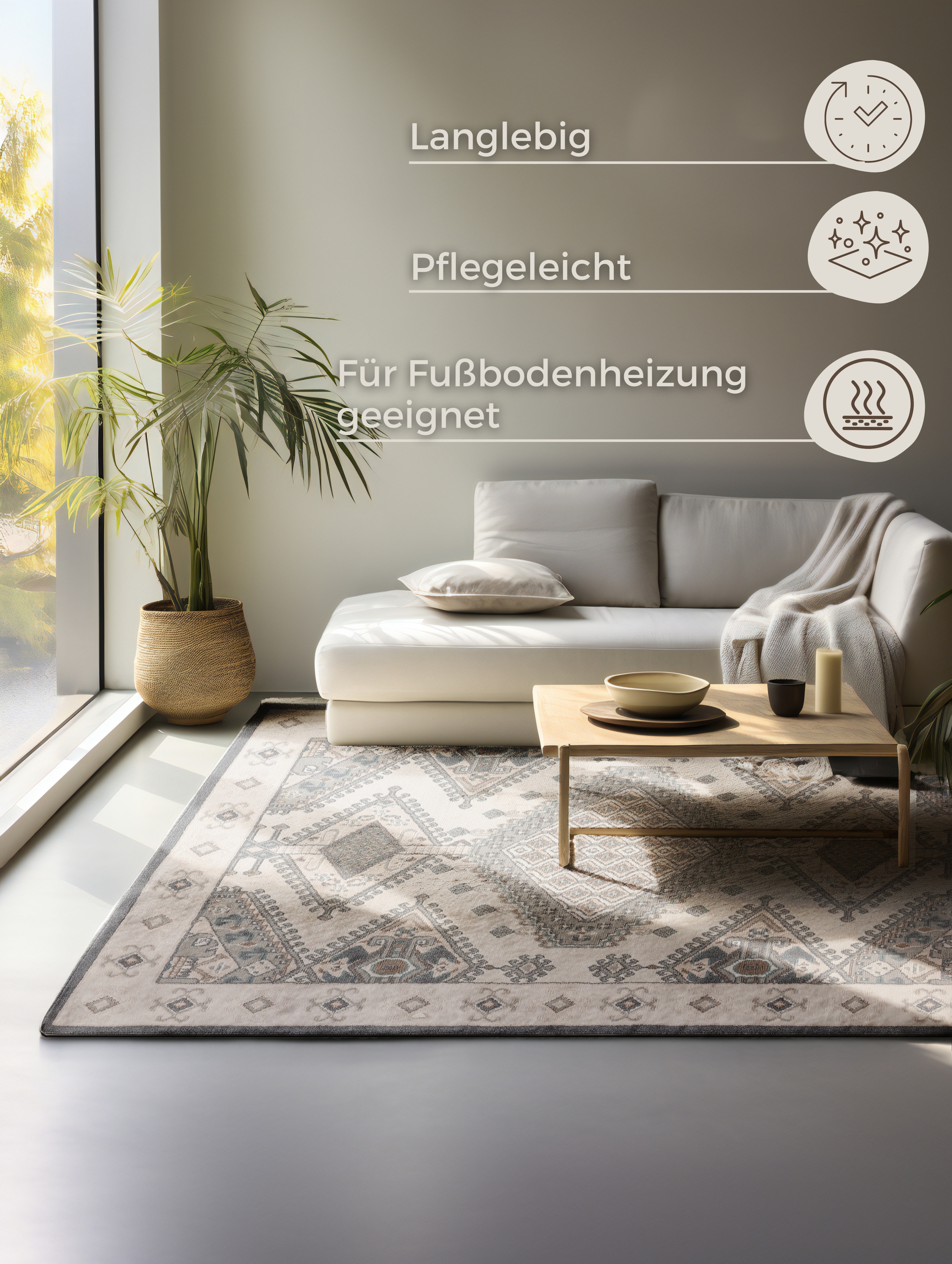HANSE Home Teppich »Lakan«, rechteckig, 8 mm Höhe, Orient Optik, strapazierfähig, pflegeleicht, robust