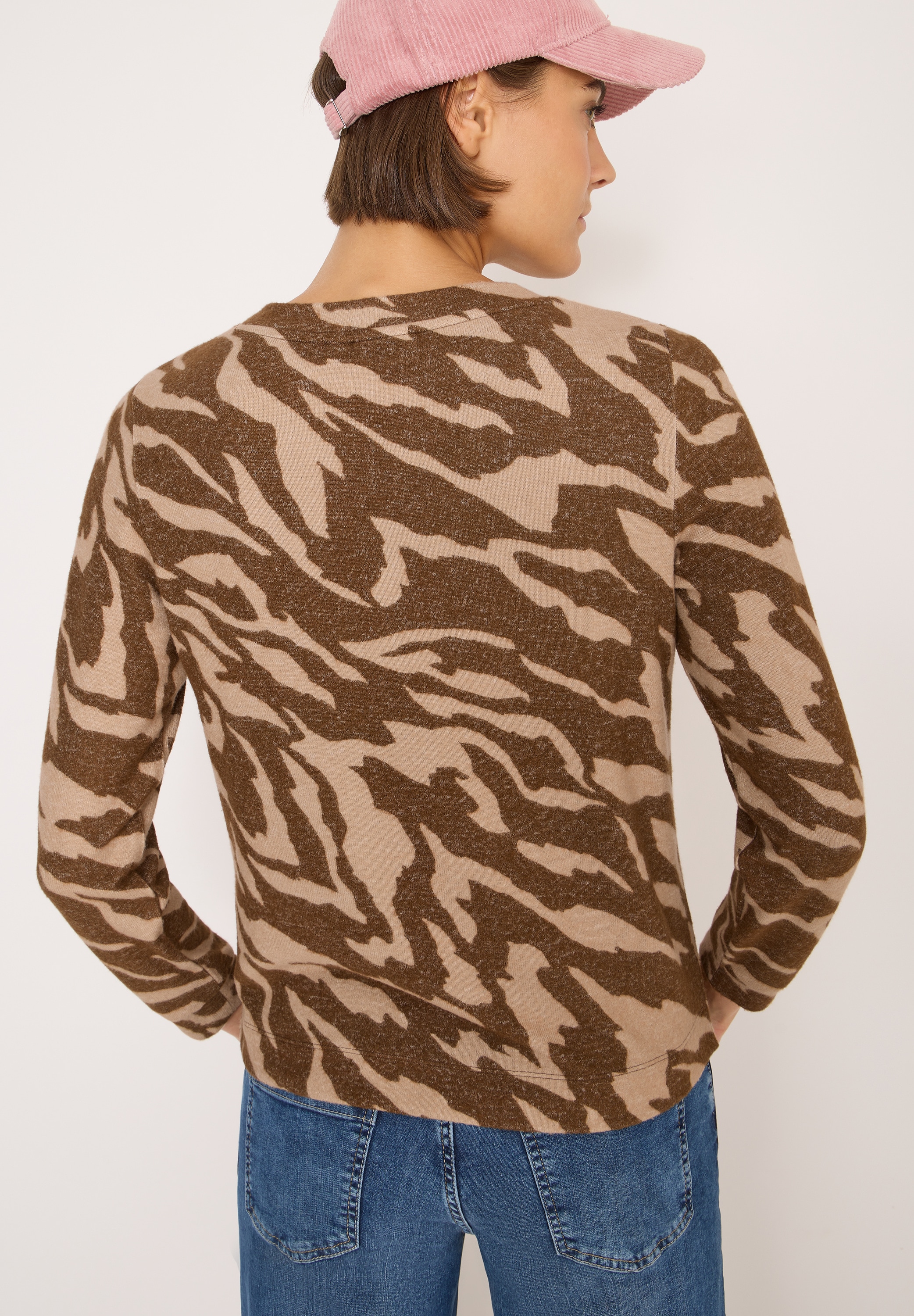 Cecil Sweater, mit Animal-Print und in Melange-Optik