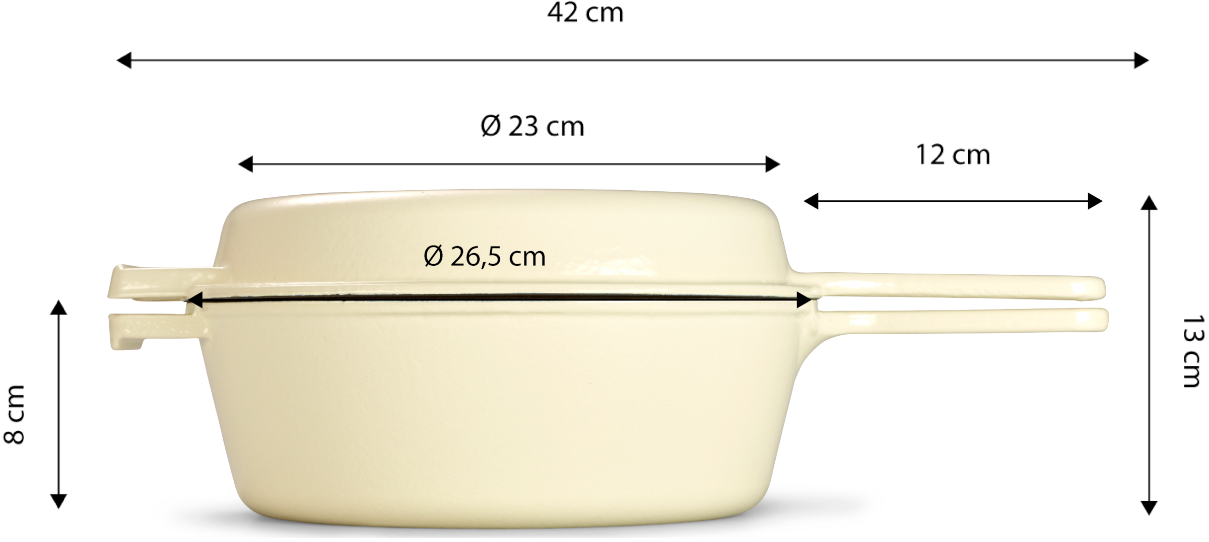 ECHTWERK Schmortopf »2 in 1 Set - Topf & Pfanne aus Gusseisen«, Gusseisen, (Set, 2 tlg.), Mit allen Herdarten kompatibel, ergonomische Griffe