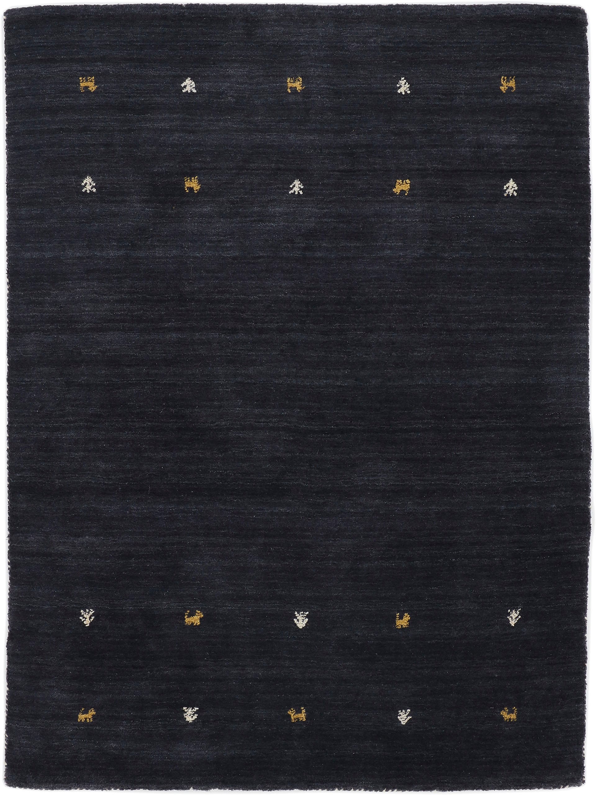 Bild von carpetfine Wollteppich »Gabbeh Uni«, rechteckig, reine Wolle, handgewebt, Gabbeh Loom Tiermotiv, auch als Läufer