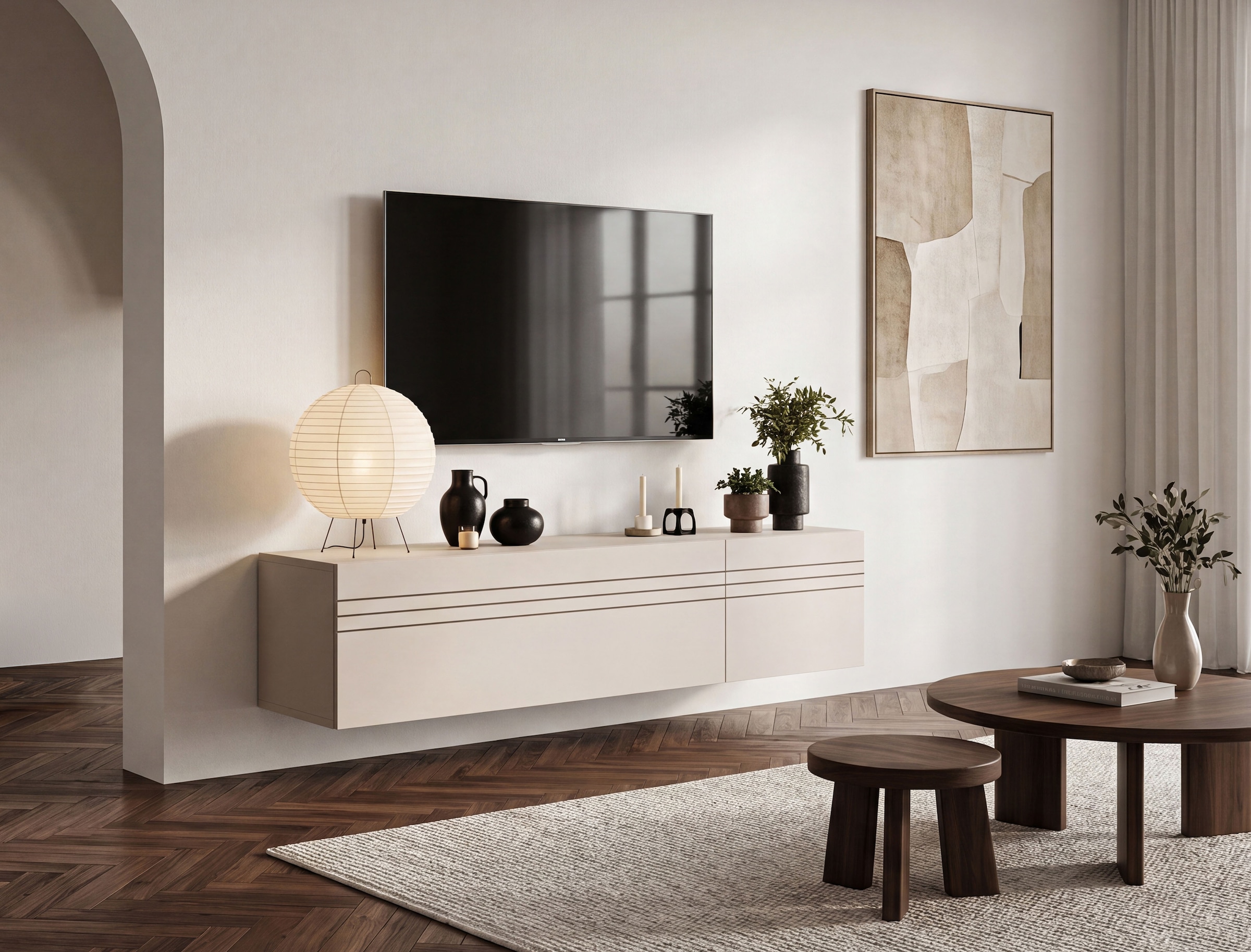 OTTO home Lowboard »SPIAGGIA, Breite 45cm, stehend & hängend montierbar, 1 Fach, 1 Klappe« TV-Möbel, TV-Schrank, TV-Lowboard, Mediaboard