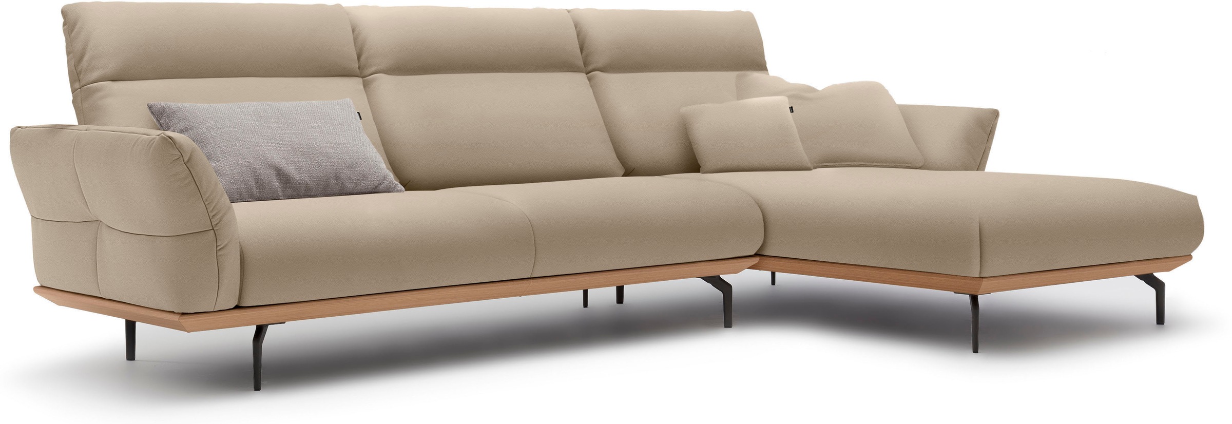 Creation BY ROLF BENZ Ecksofa »CR.460« Sockel in Eiche, Winkelfüße in Umbra günstig online kaufen