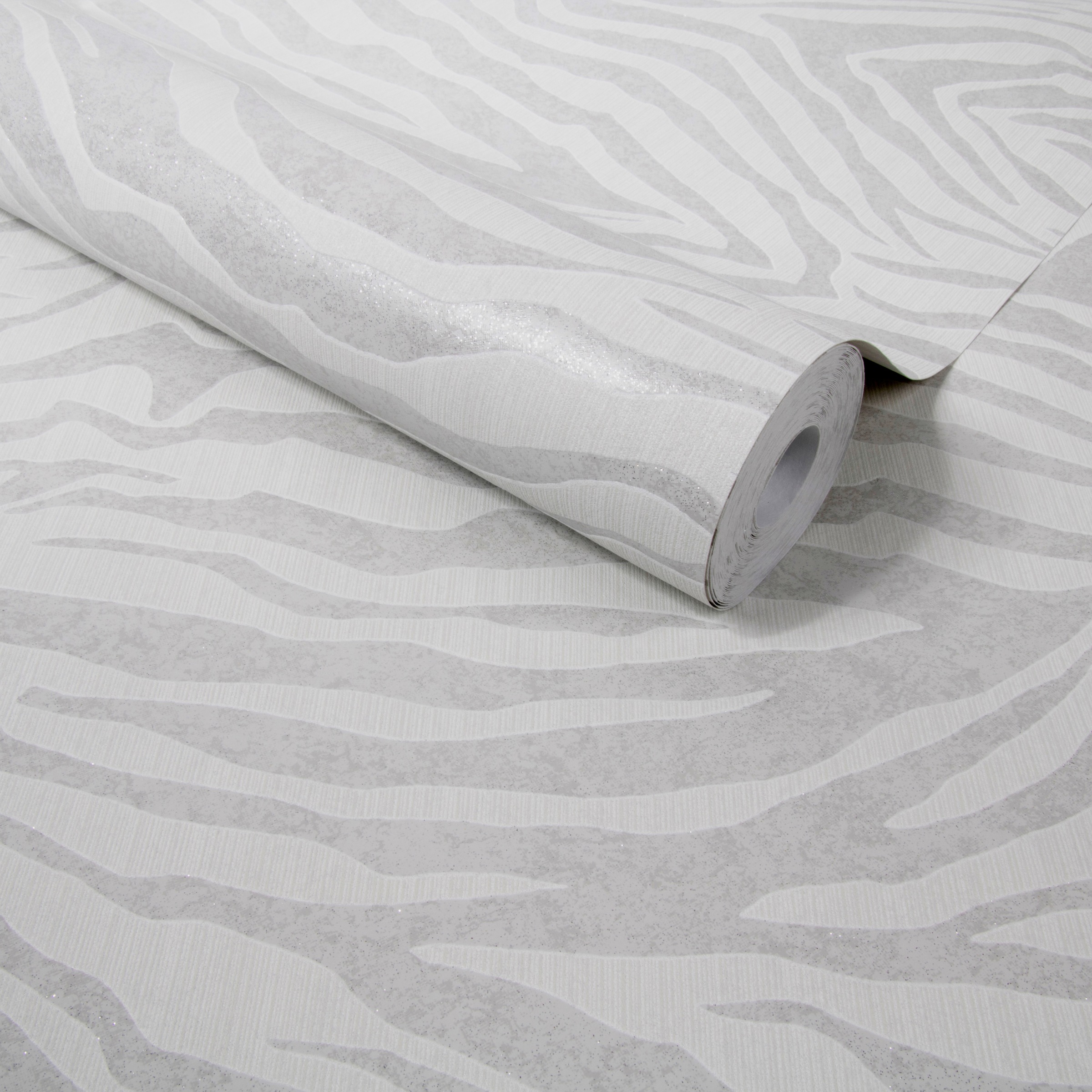 Superfresco Easy Vliestapete »Zebradruck«, Glitzermuster, mit Glitzereffekt Silber