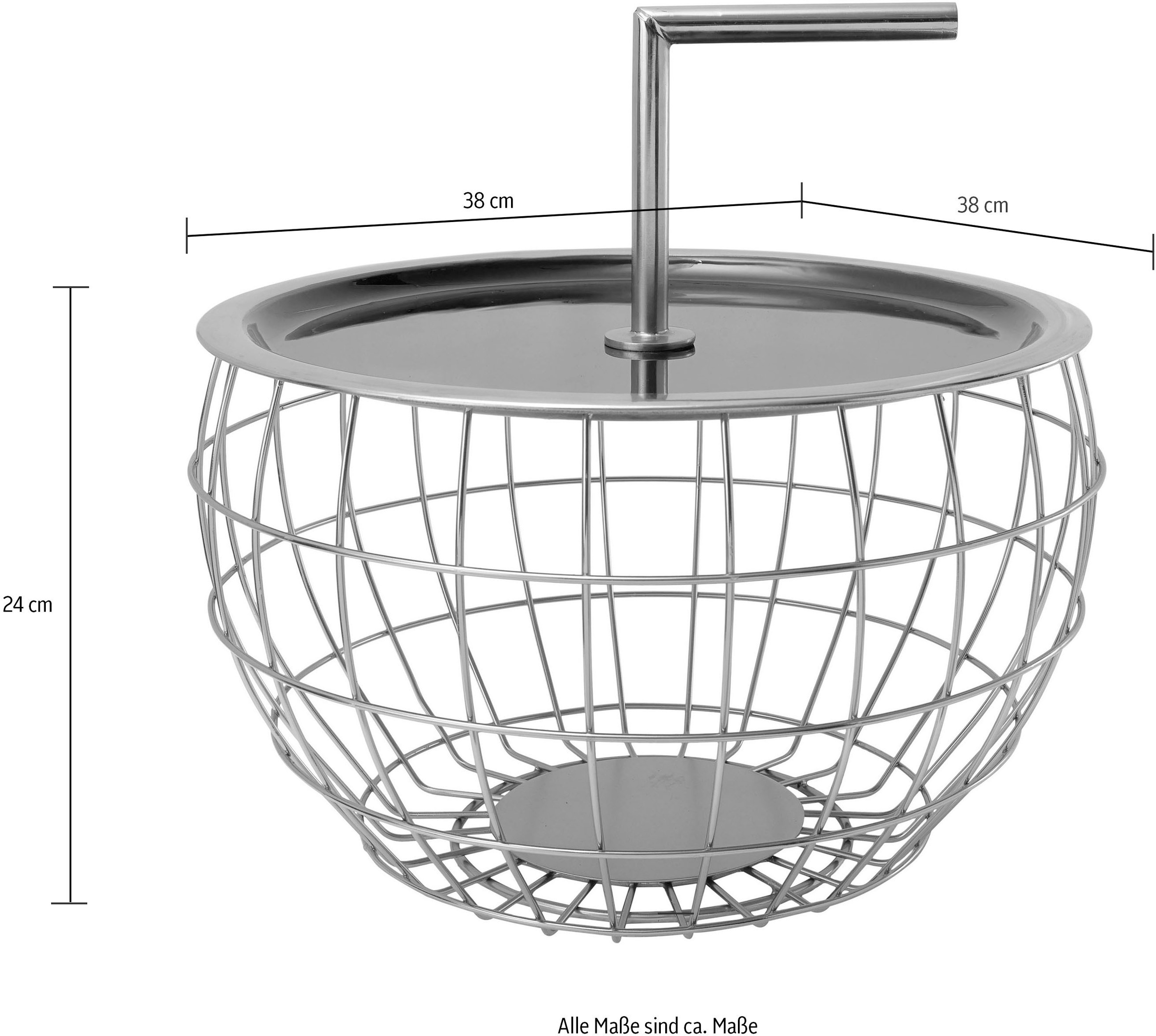 Kayoom Beistelltisch »Art Deco 500, Abstelltisch aus Metall,funktional und stabil«, (1 St.), Dekorativ, mit abnehmbarem Griff (13 cm), Stauraumfunktion