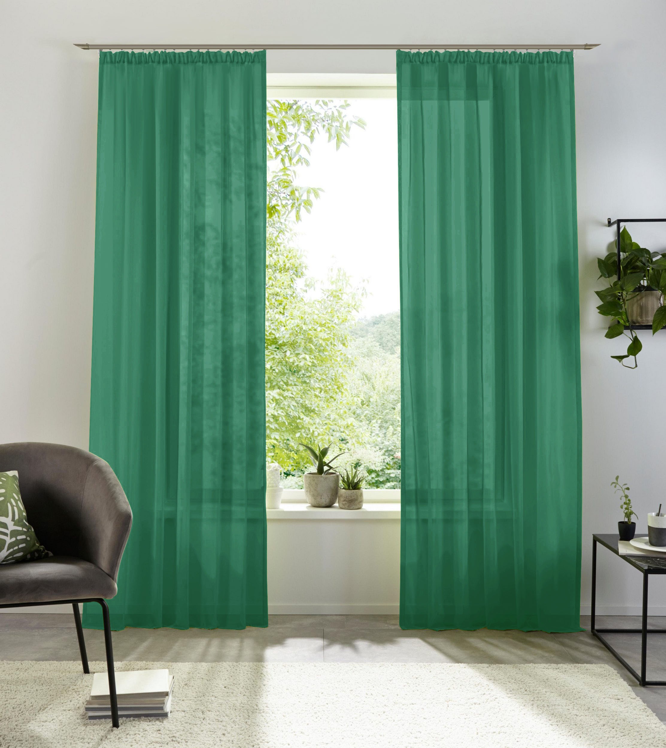 my home Gardine »XANA mit Ösen, Kräuselband oder Schlaufen« Kräuselband 1 S günstig online kaufen