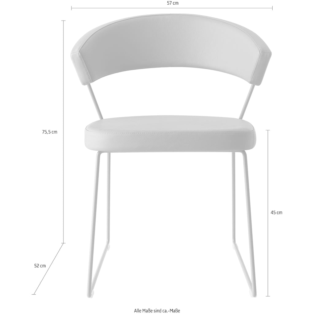 connubia Stuhl »New York CB1022-LH«, (Set), 2 St., NaturLEDER®, mit ergonomischem gepolstertem Sitz