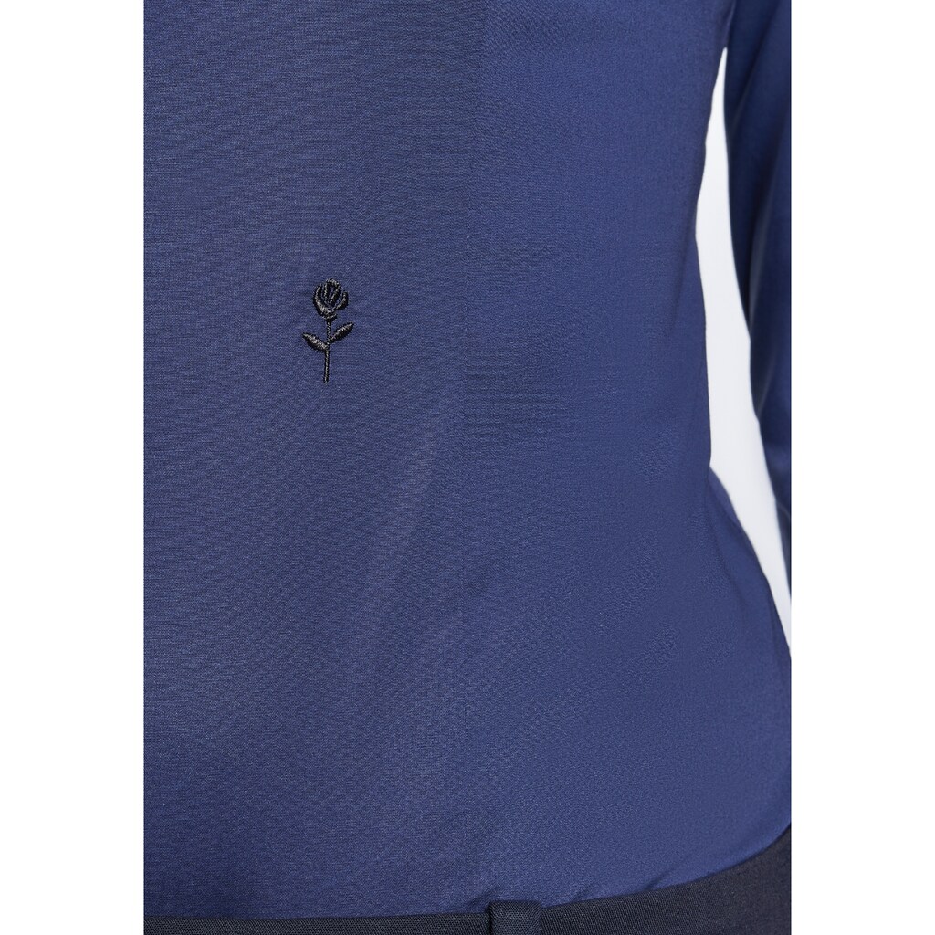 seidensticker Klassische Bluse »Schwarze Rose«, Langarm Kragen Uni