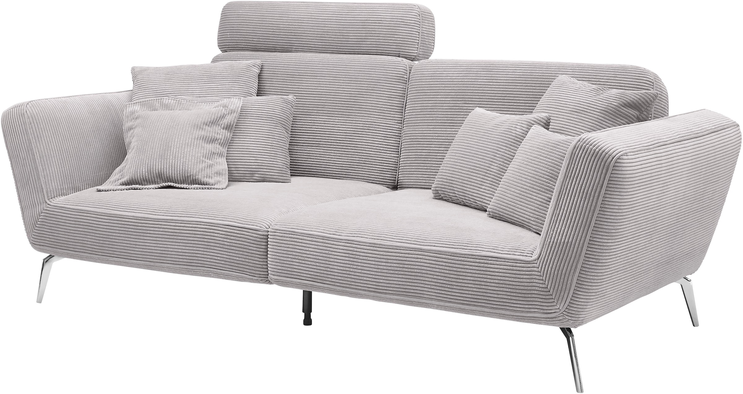 set one by Musterring Big-Sofa »SO 4500«, Füße chromfarben, wahlweise mit Kopfstütze, Breite 260cm, in Cord