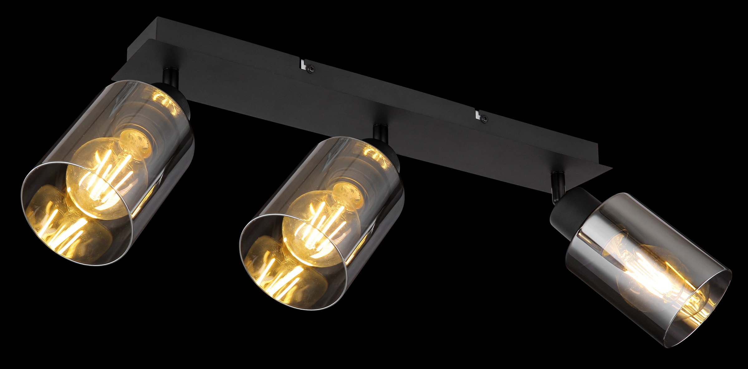 GLOBO LIGHTING Deckenspot »HADERA« E27 1 Stk. Deckenstrahler schwarz matt, Rauchglas, E27