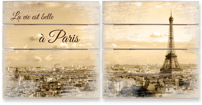 Wall-Art Mehrteilige Bilder »Impression Paris Stadt Collage«, (Set, 3 St.)  auf Raten kaufen