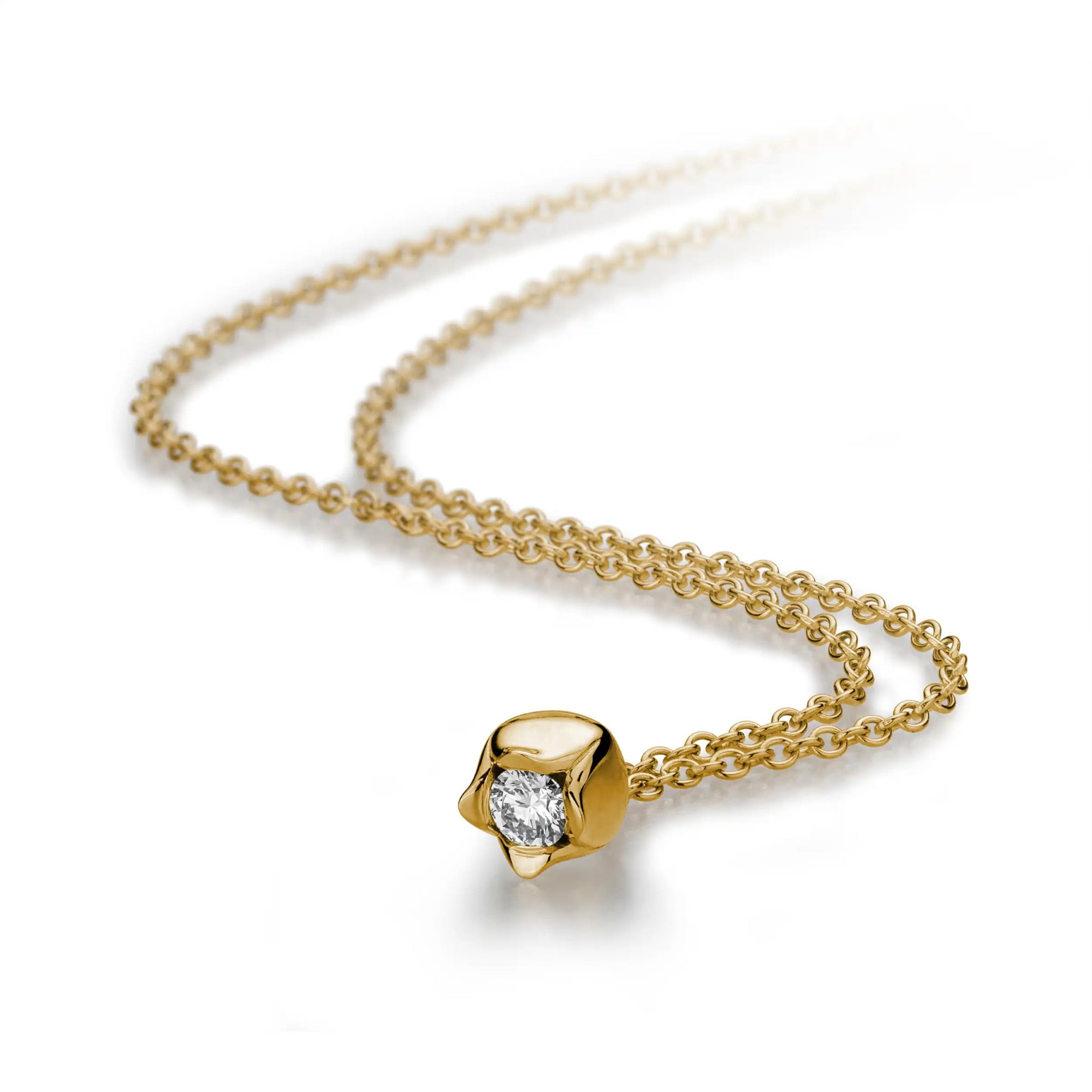 LYOMI Kette mit Anhänger »585/- Gelbgold Blüte synth. Diam 0,25ct.«