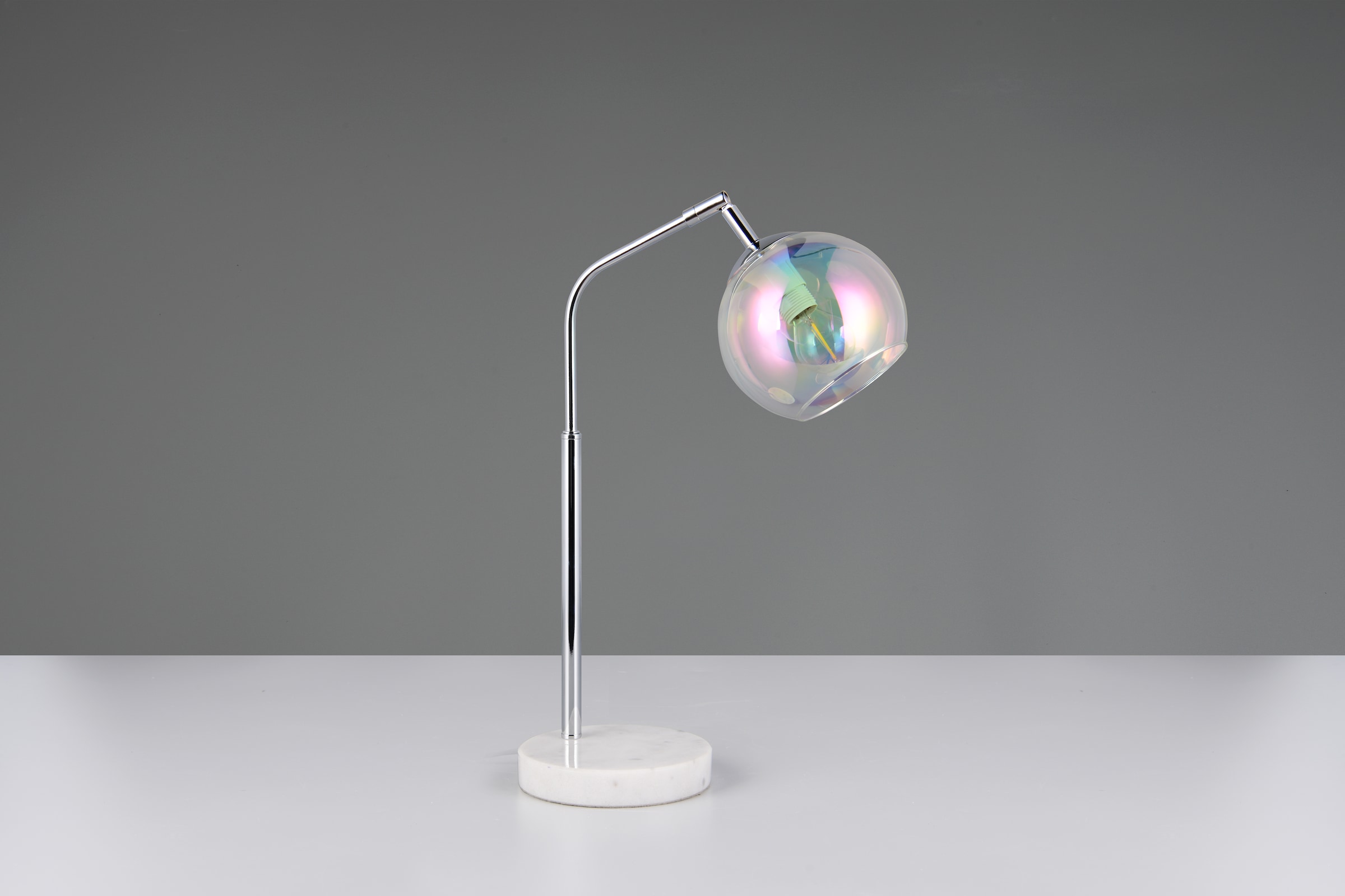 TRIO Leuchten Schreibtischlampe »PAXTON, exkl. 1x E14 max 10W, Leseleuchte Nachttischlampe«, 1 flammig, Leuchtmittel E14 | Leuchtmittel wechselbar, mit Glas Lampenschirm, Schnurschalter, Höhe 45 cm, Tiefe 28 cm