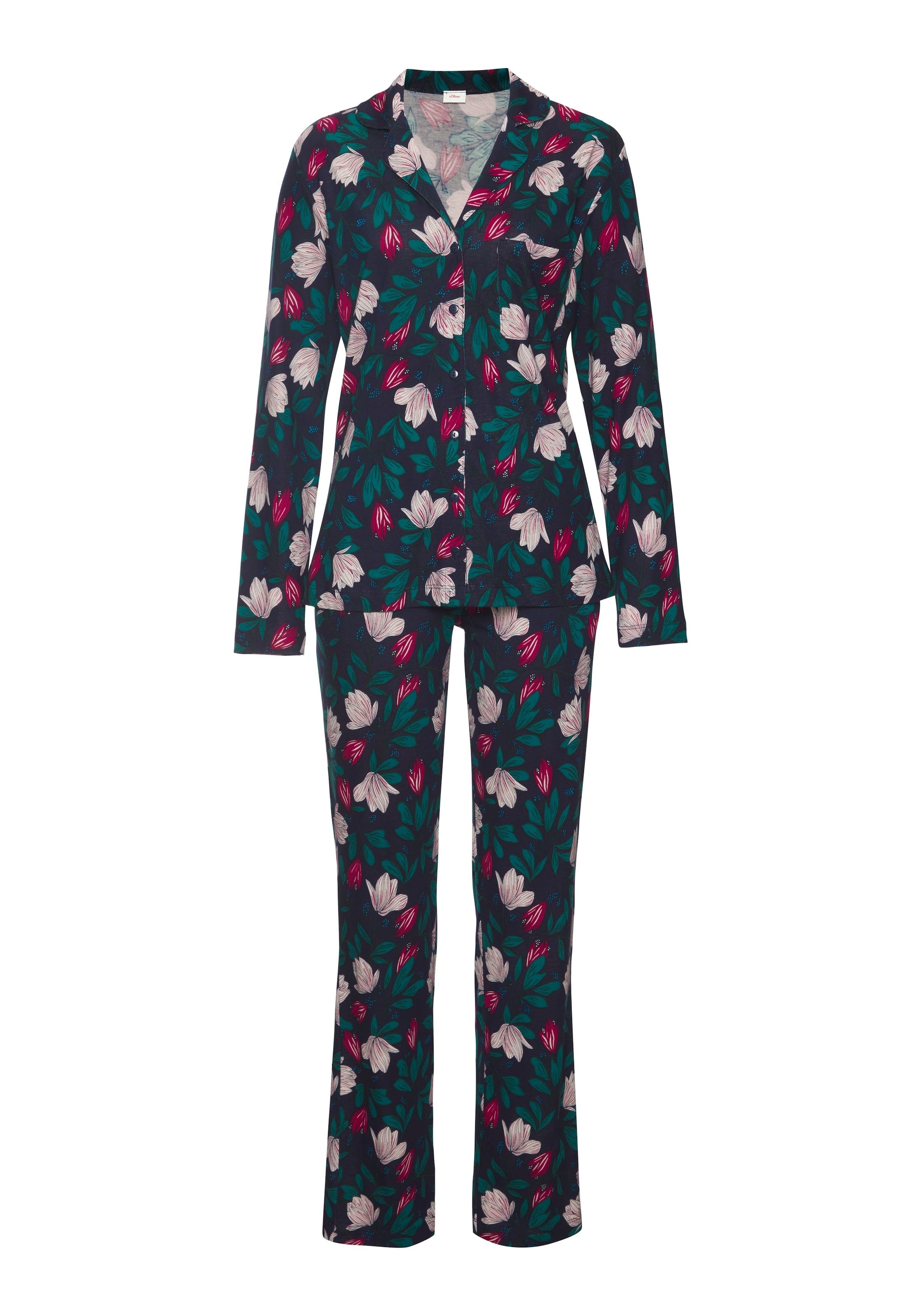 s.Oliver Pyjama, (Set, 2 tlg.), im klassischen Stil
