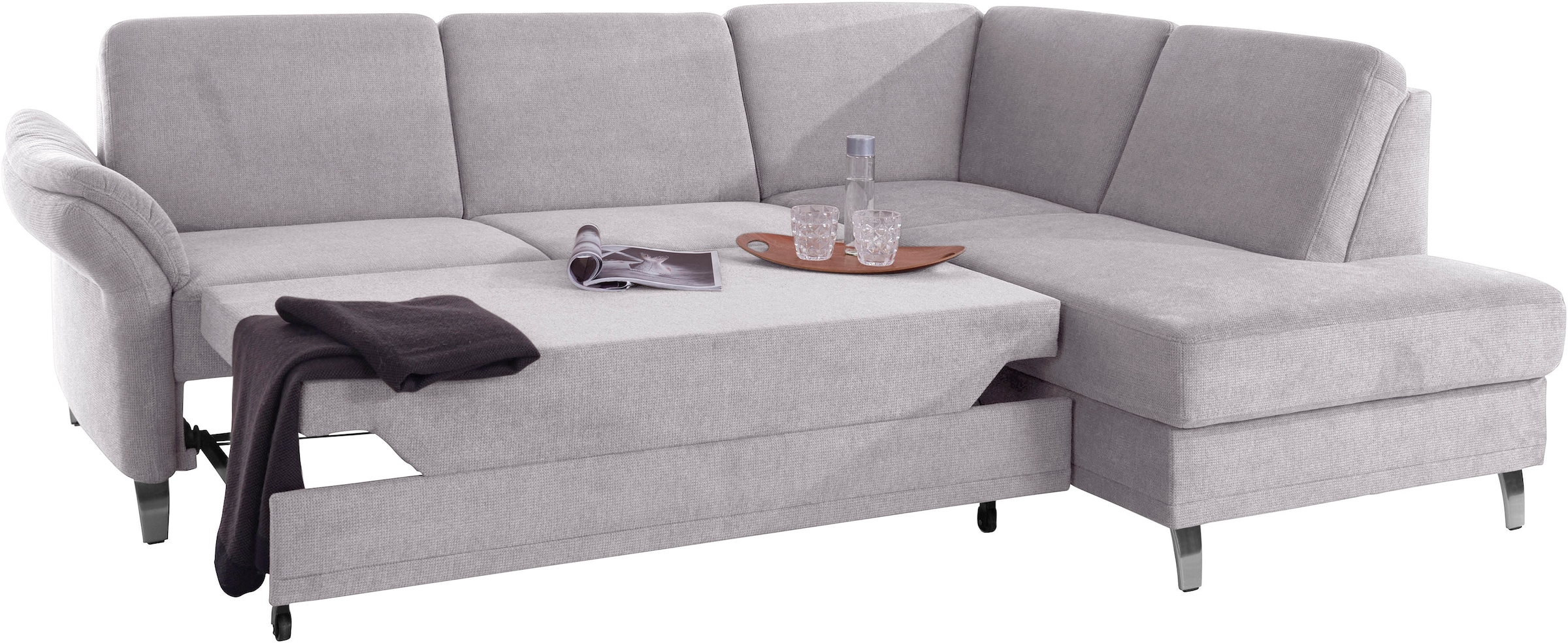 sit&more Ecksofa »Clio L-Form«, wahlweise mit Bettfunktion und Bettkasten, inklusive Federkern