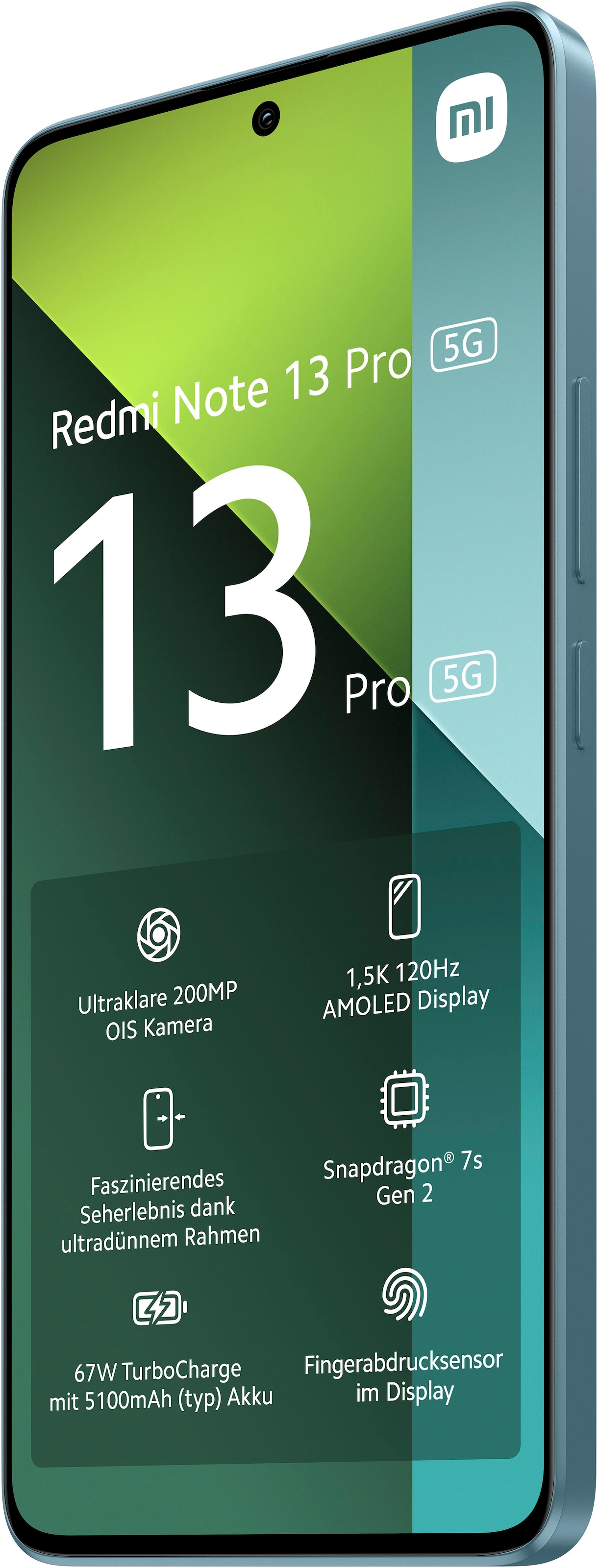 Xiaomi Smartphone »Redmi Note 13 Pro 5G 256Gb«, Ocean Teal, 16,94 cm/6,67 Zoll, 256 GB Speicherplatz, 200 MP Kamera