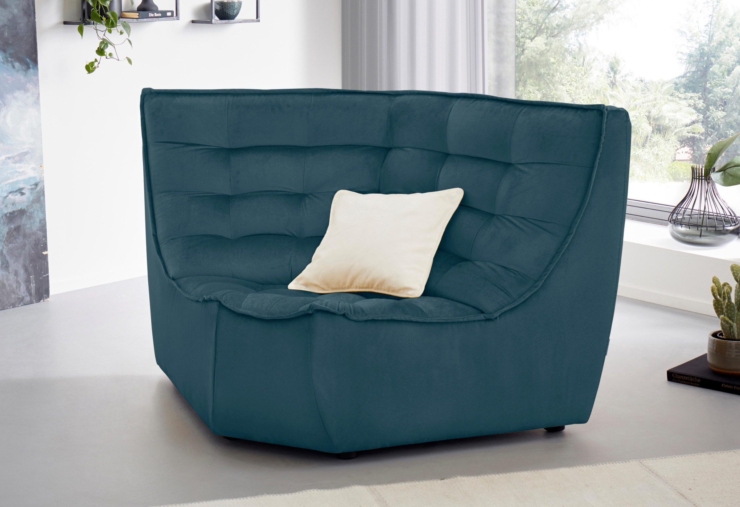 CALIA ITALIA Ecksofa »Banjo, Eckelement, tolles Design und hoher Sitzkomfor günstig online kaufen